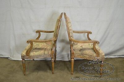 Jeffco French Louis XVI Style Pair of Fauteuils Arm Chairs (B)