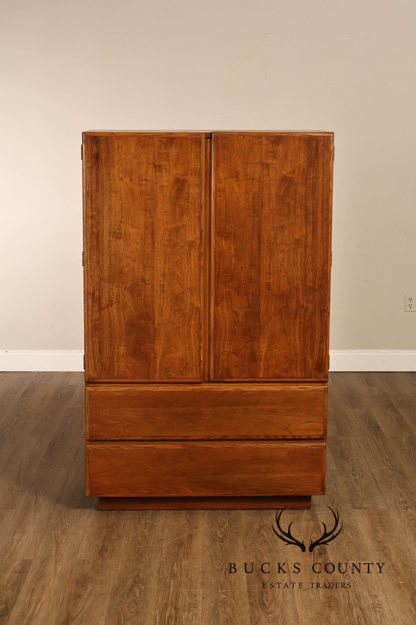 Lane Mid Century Modern Walnut Gentleman's Chest Armoire