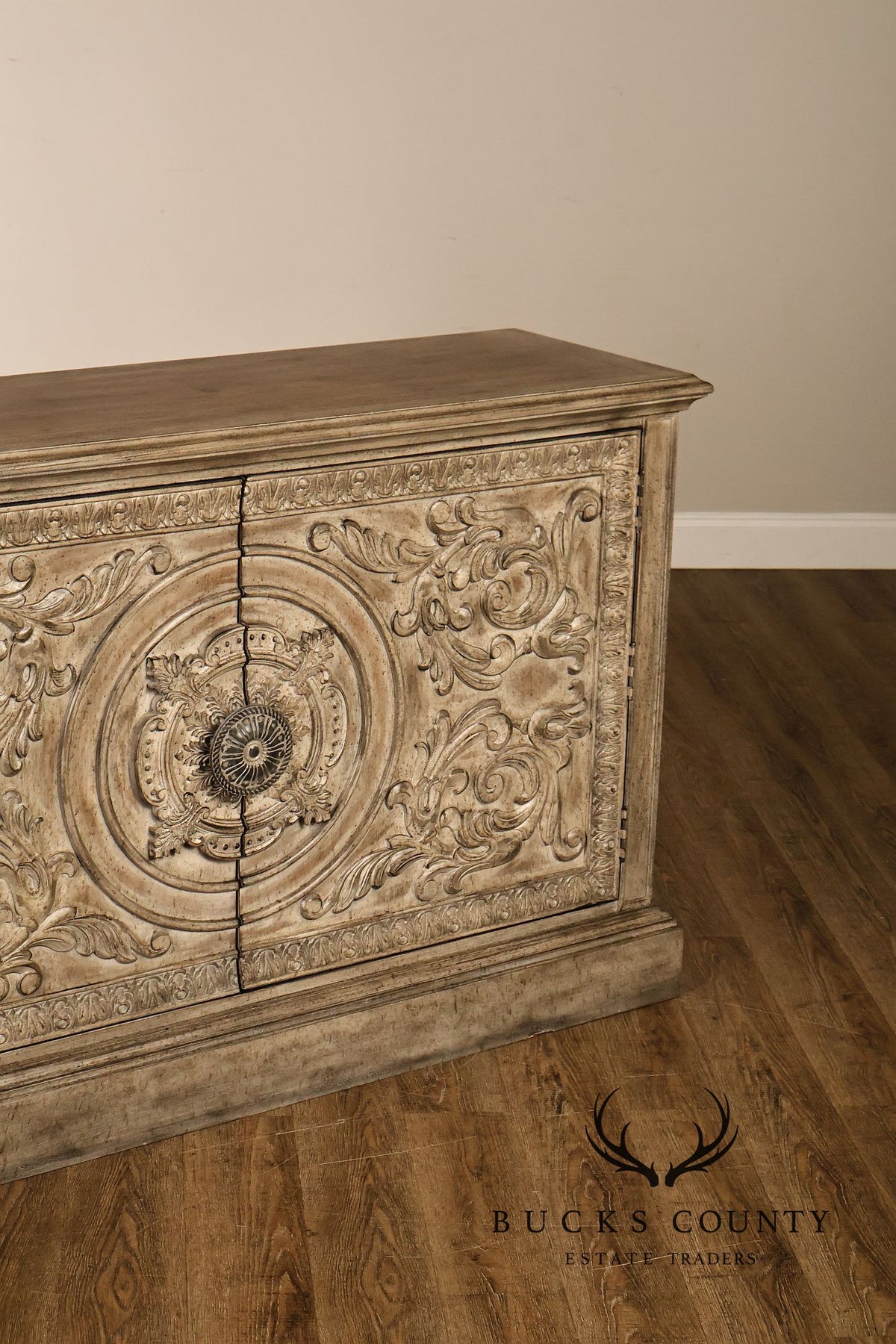 Hooker Furniture Carved Two Door Console Cabinet