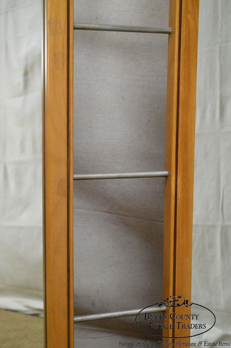 Mid Century Modern Light Walnut / Teak 2 Section Mirror by United Furniture Corp
