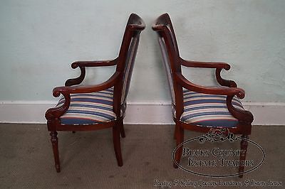 Solid Mahogany Pair of Regency Style Arm Chairs by New Mackenzie LTD