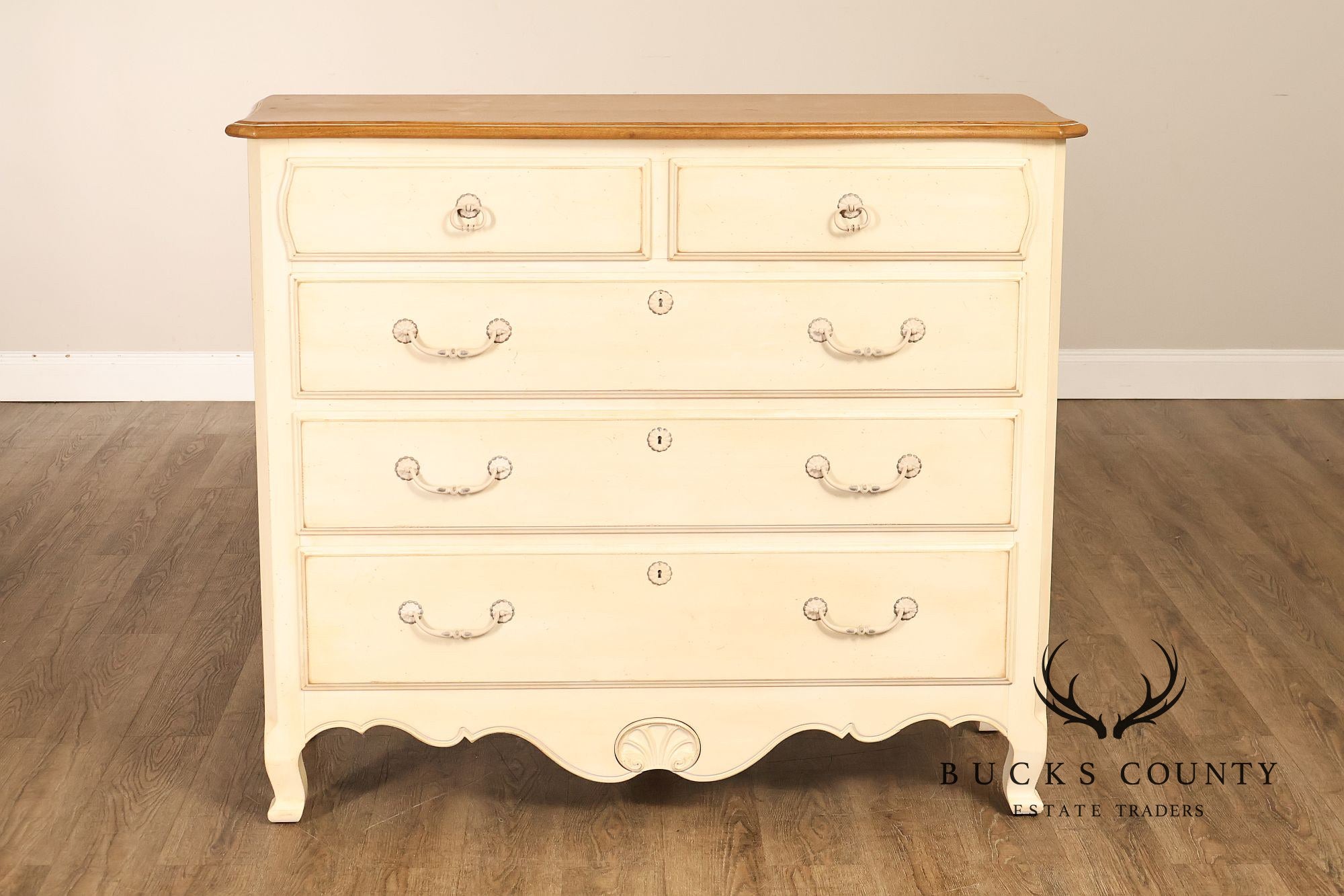 Ethan Allen 'Country French' Distress Painted Chest of Drawers