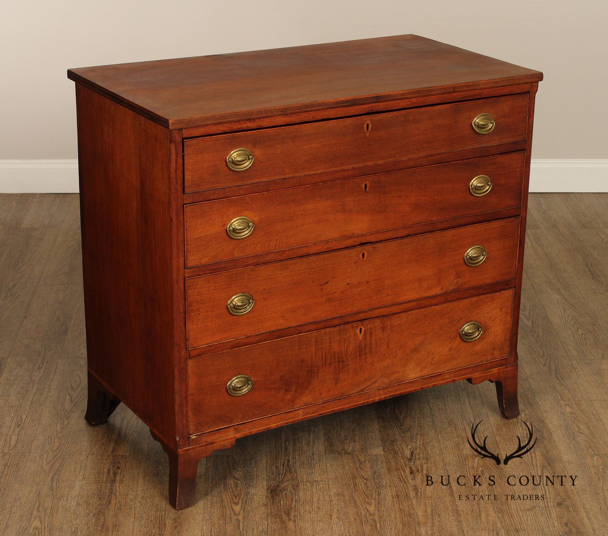 Antique Hepplewhite Walnut Four-Drawer Chest