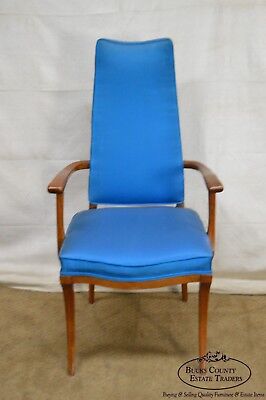 Klismos Style Set of 6 Solid Walnut Mid-Century Dining Chairs