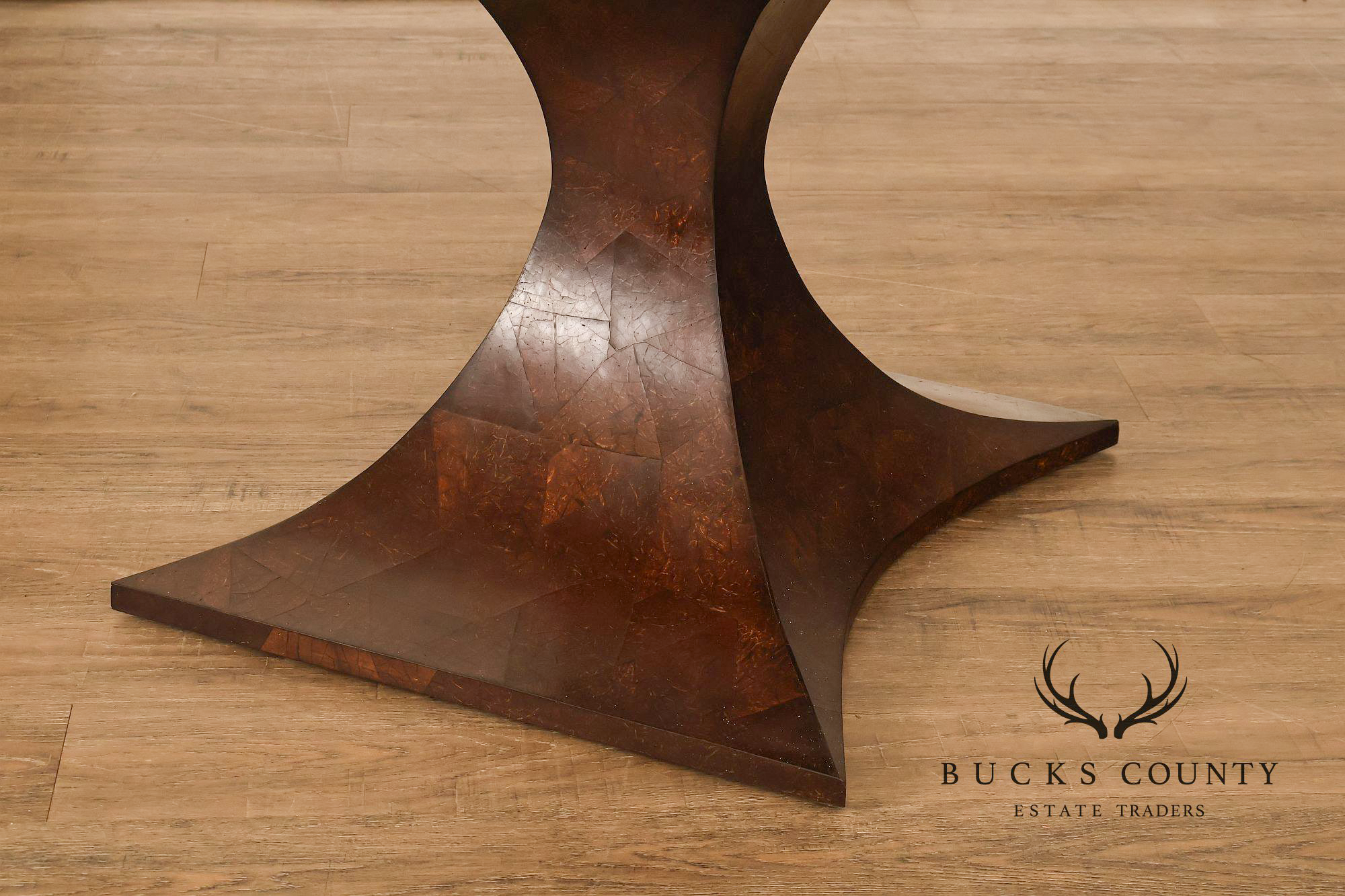 Sculptural Pair Of Coconut Shell Veneer Side Tables