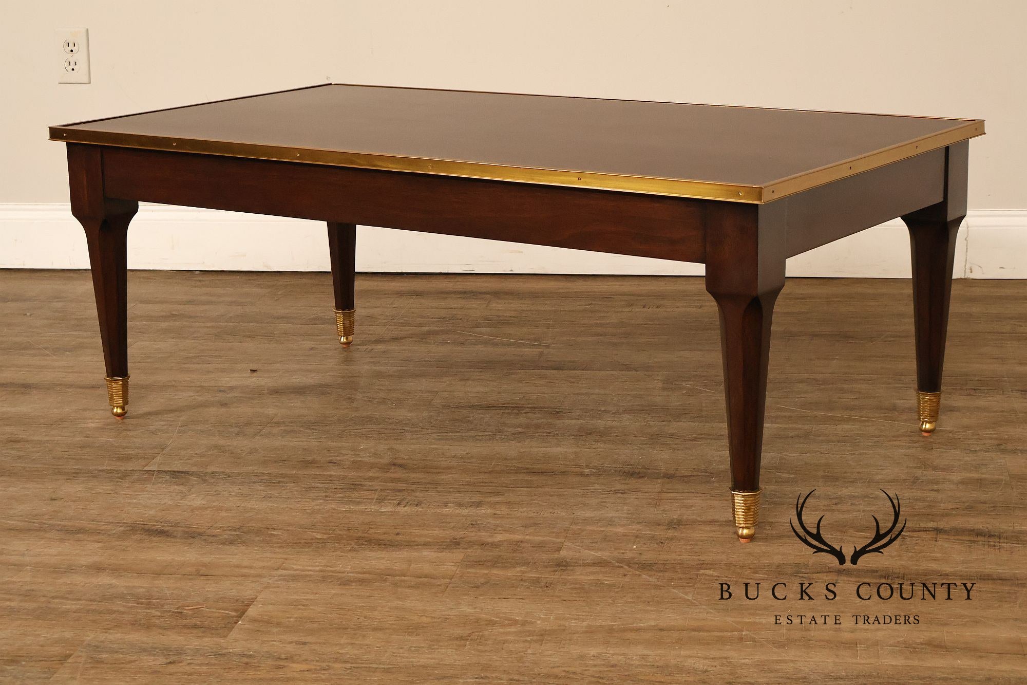 THEODORE ALEXANDER MAHOGANY BARON COCKTAIL TABLE