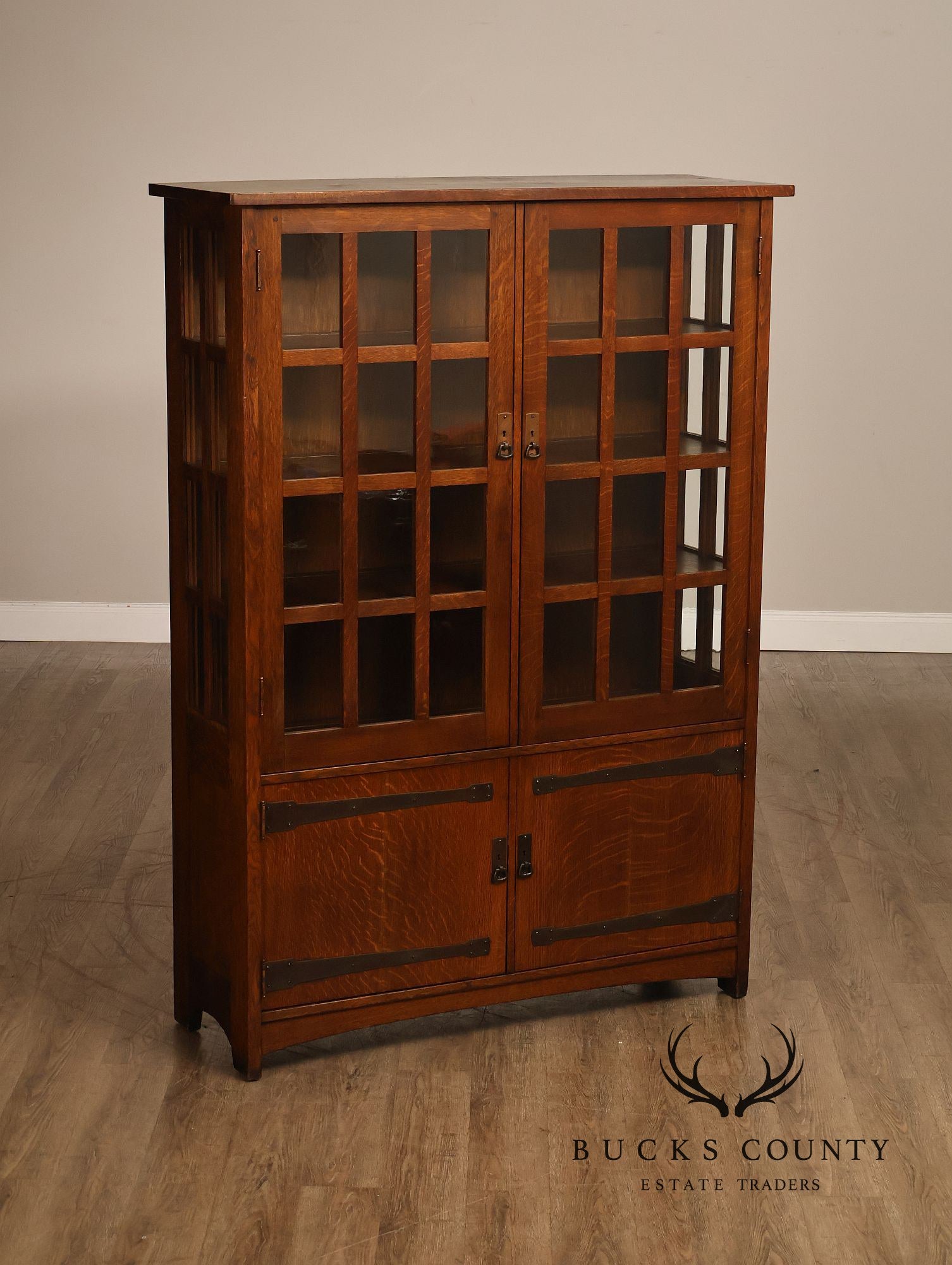 Antique L. & J.G. Stickley Mission Oak China Cabinet No. 729