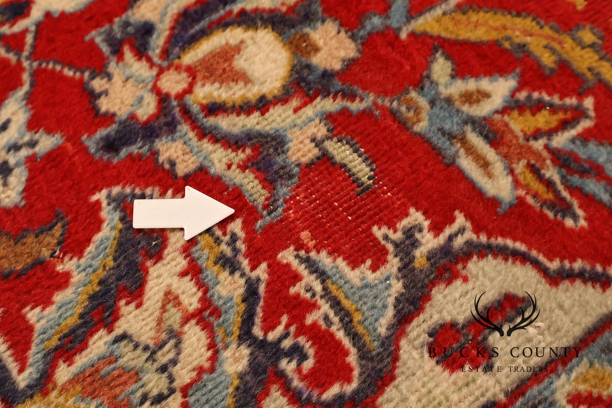 Hand Knotted Persian Style Vintage Wool Area Rug Red Field Floral Medallion