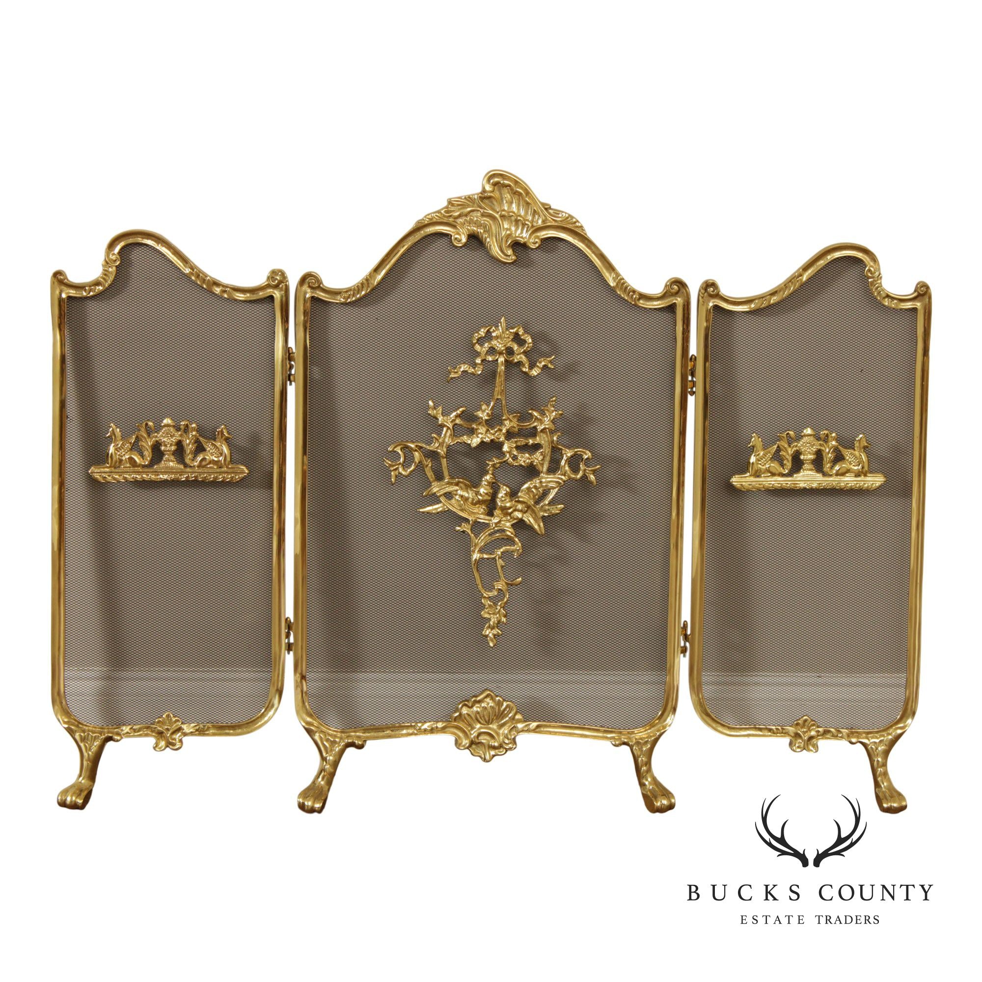 Rococo Style Quality Brass Fireplace Screen