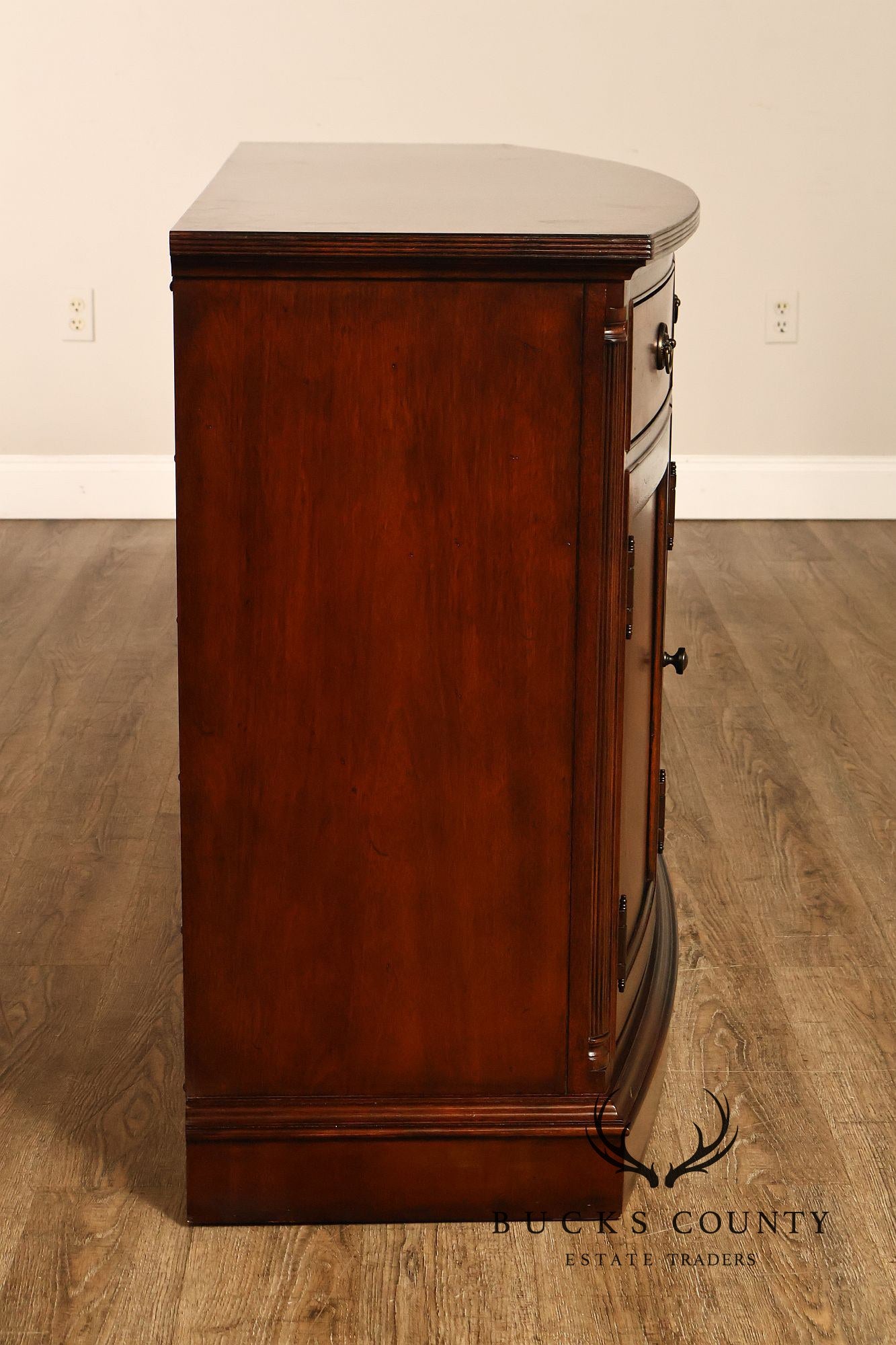Drexel Heritage British Accents Curved Mahogany Dining Buffet Sideboard