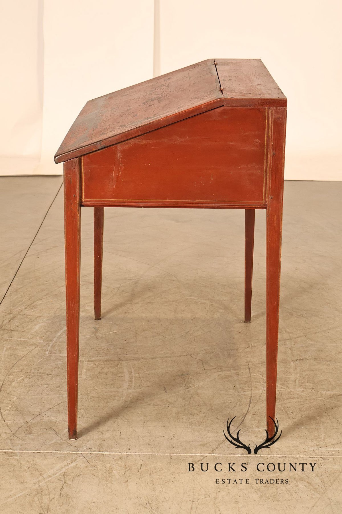 Antique Rustic Schoolmaster’s Flip Front Distressed Painted Desk