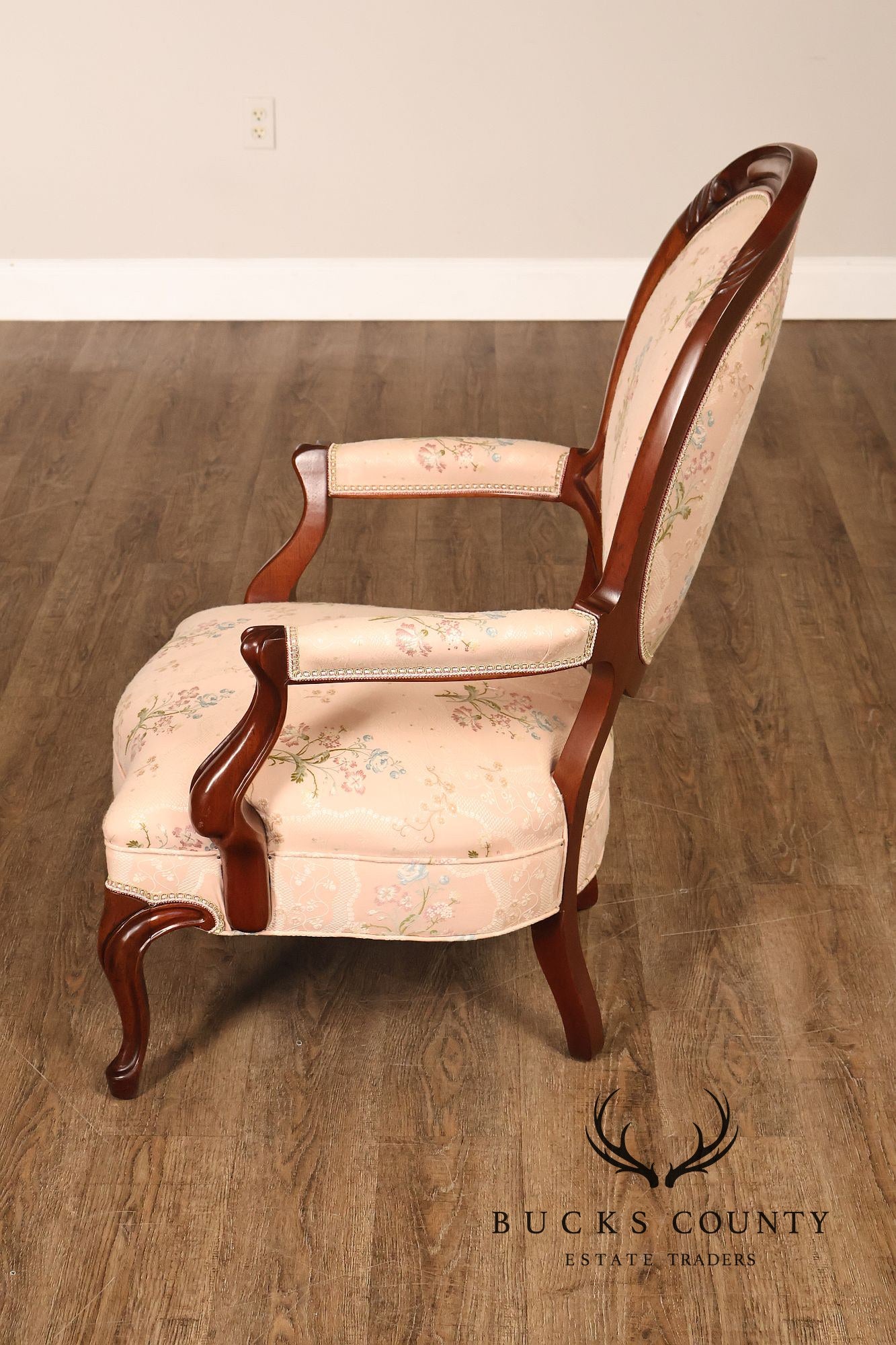 Antique Victorian Walnut Pair Of His And Hers Parlor Armchairs