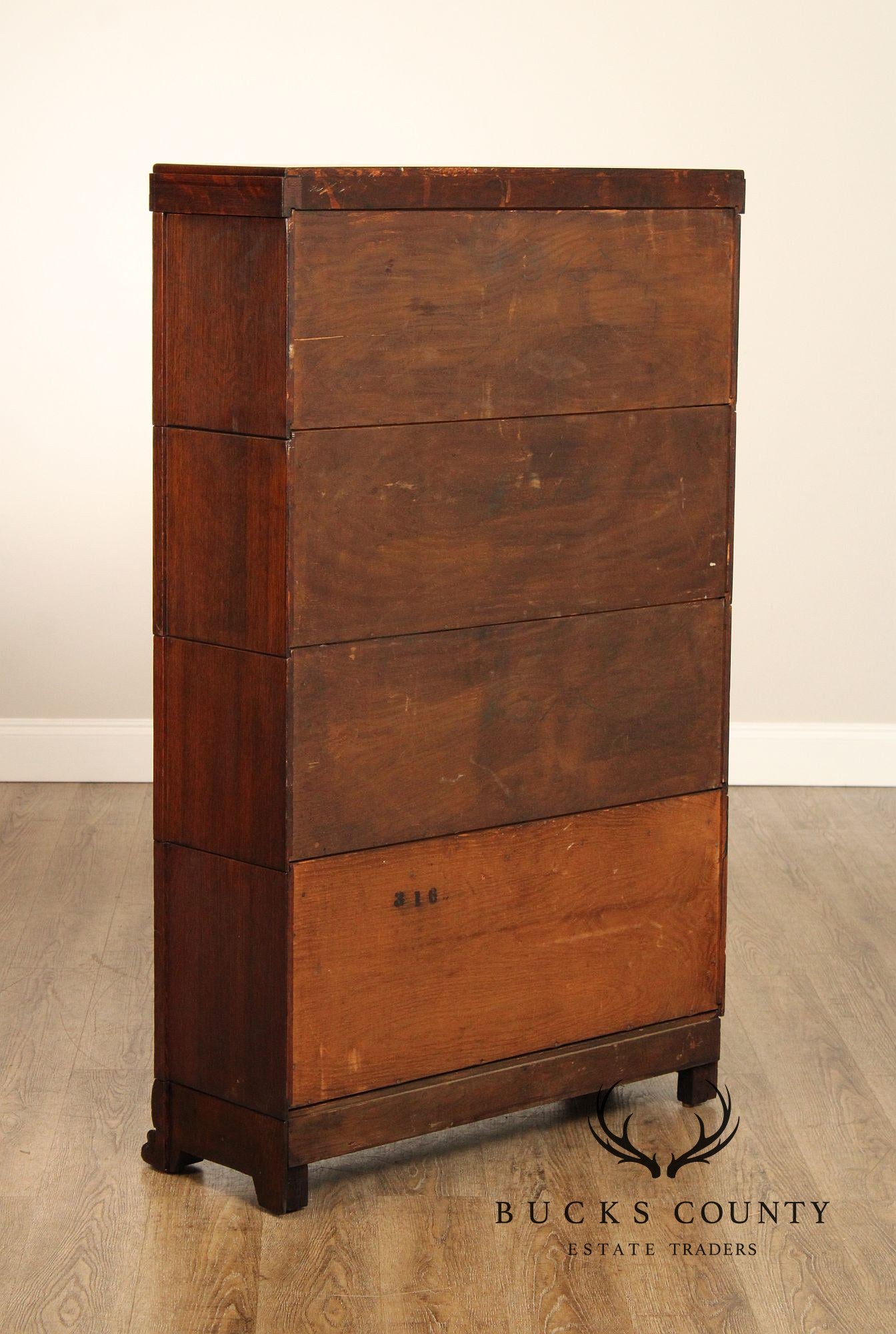 Antique Oak Four-Stack Barrister Bookcase