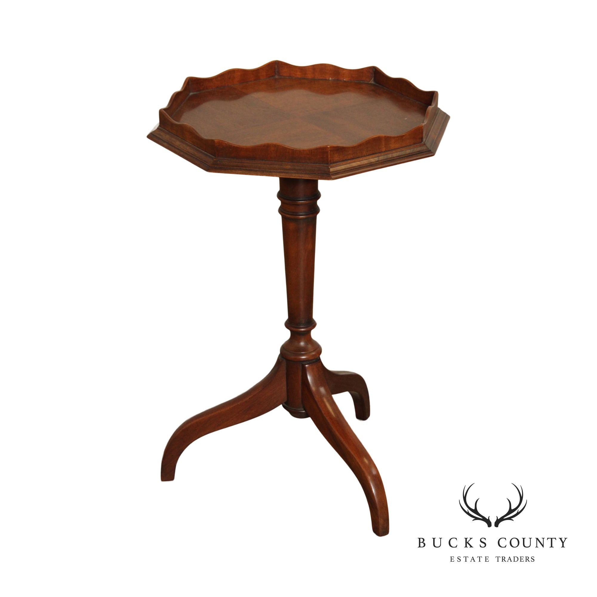 Colonial Revival Mahogany Octagonal Candlestand