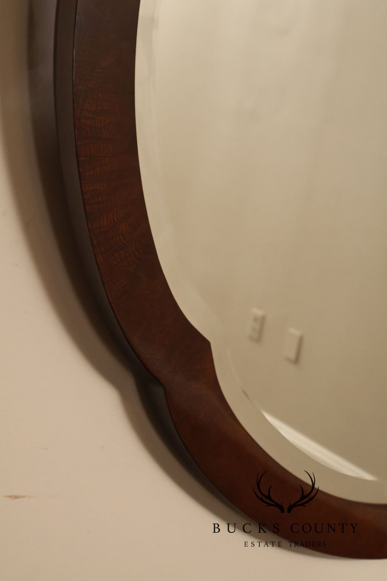 Hickory White Mahogany Art Deco Style Vanity Desk With Mirror