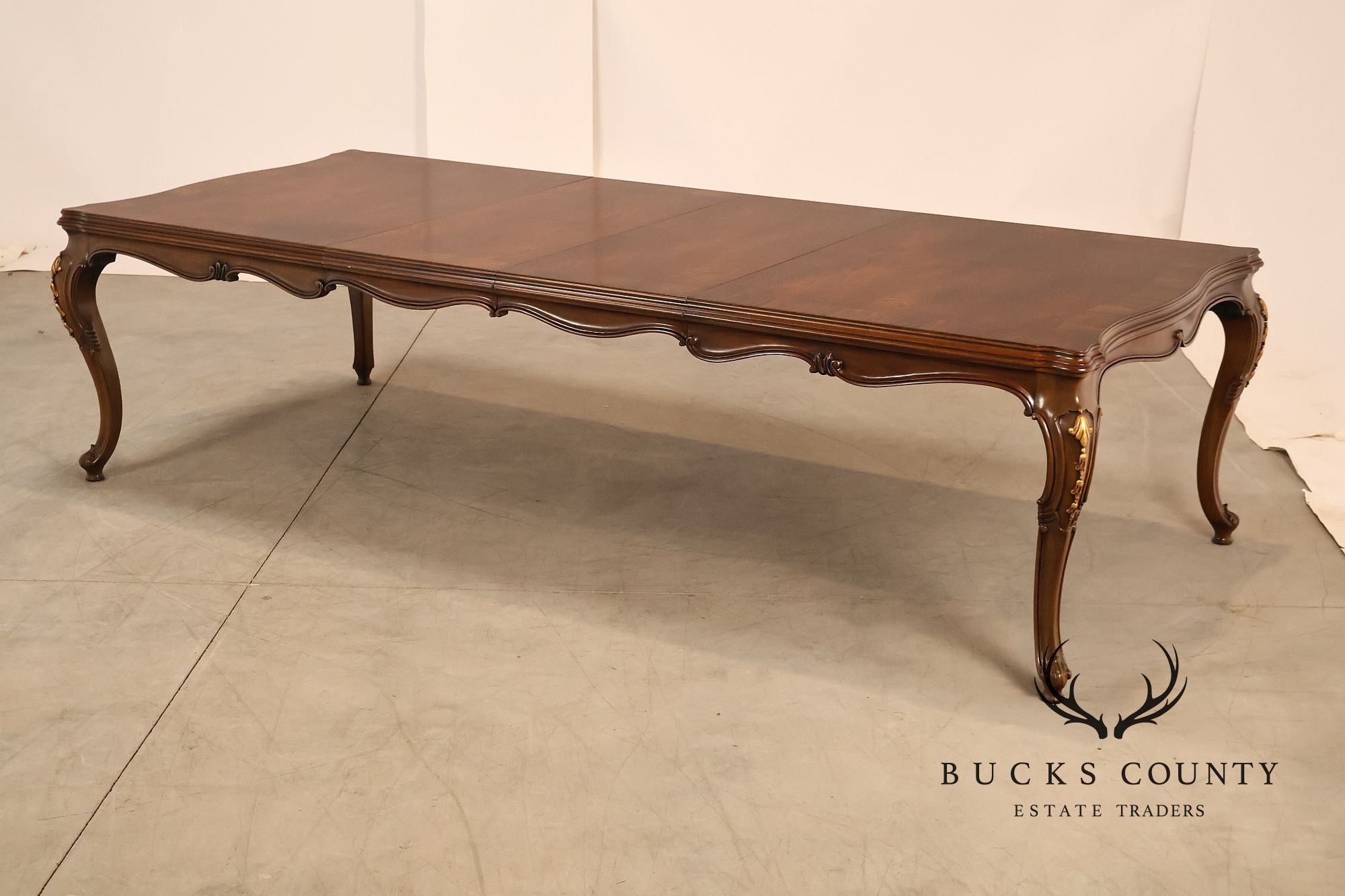 Karges French Louis XV Style Walnut Expandable Dining Table