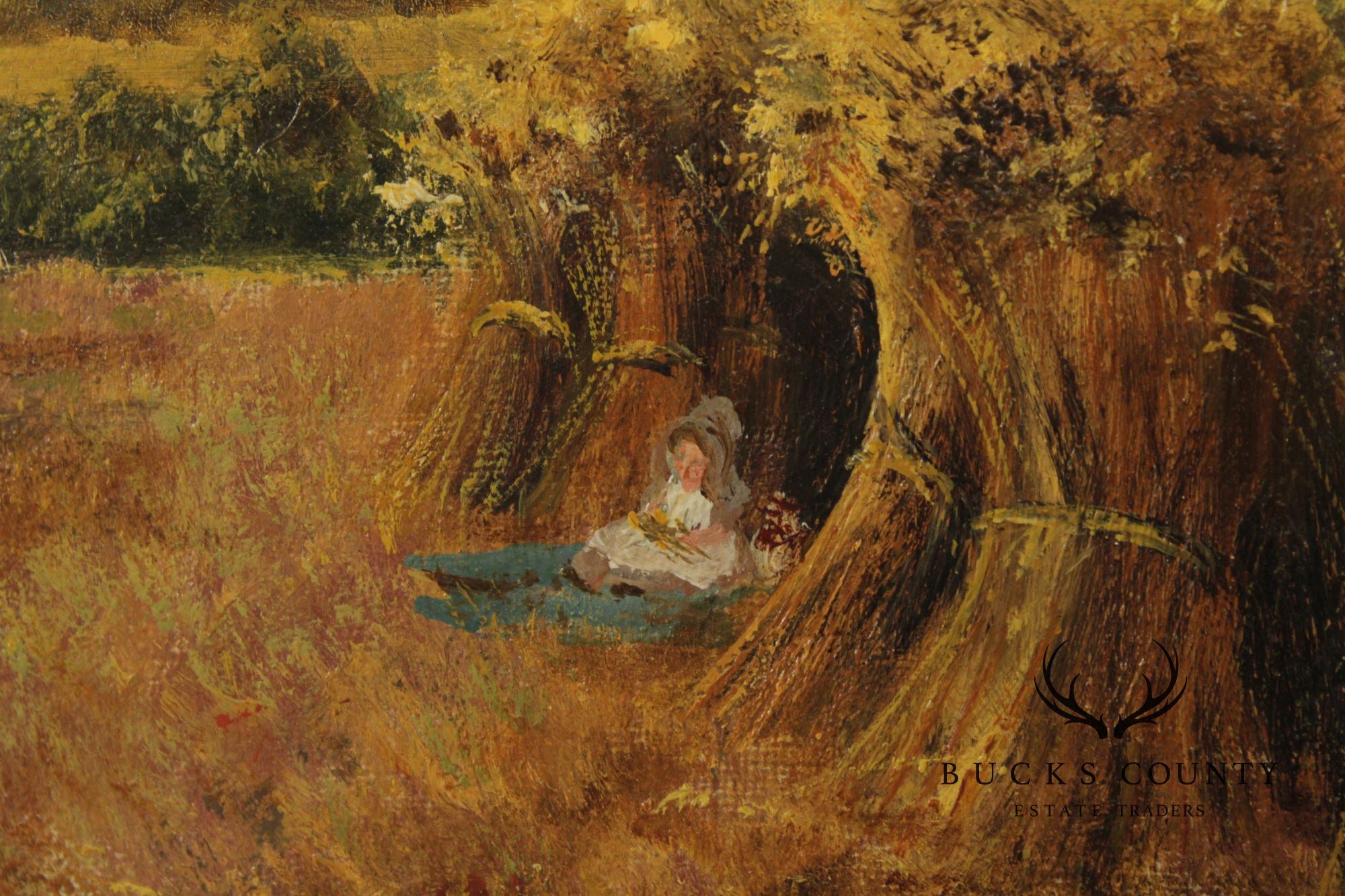 Kate E. Foster Oil Painting, 'Hayfield'
