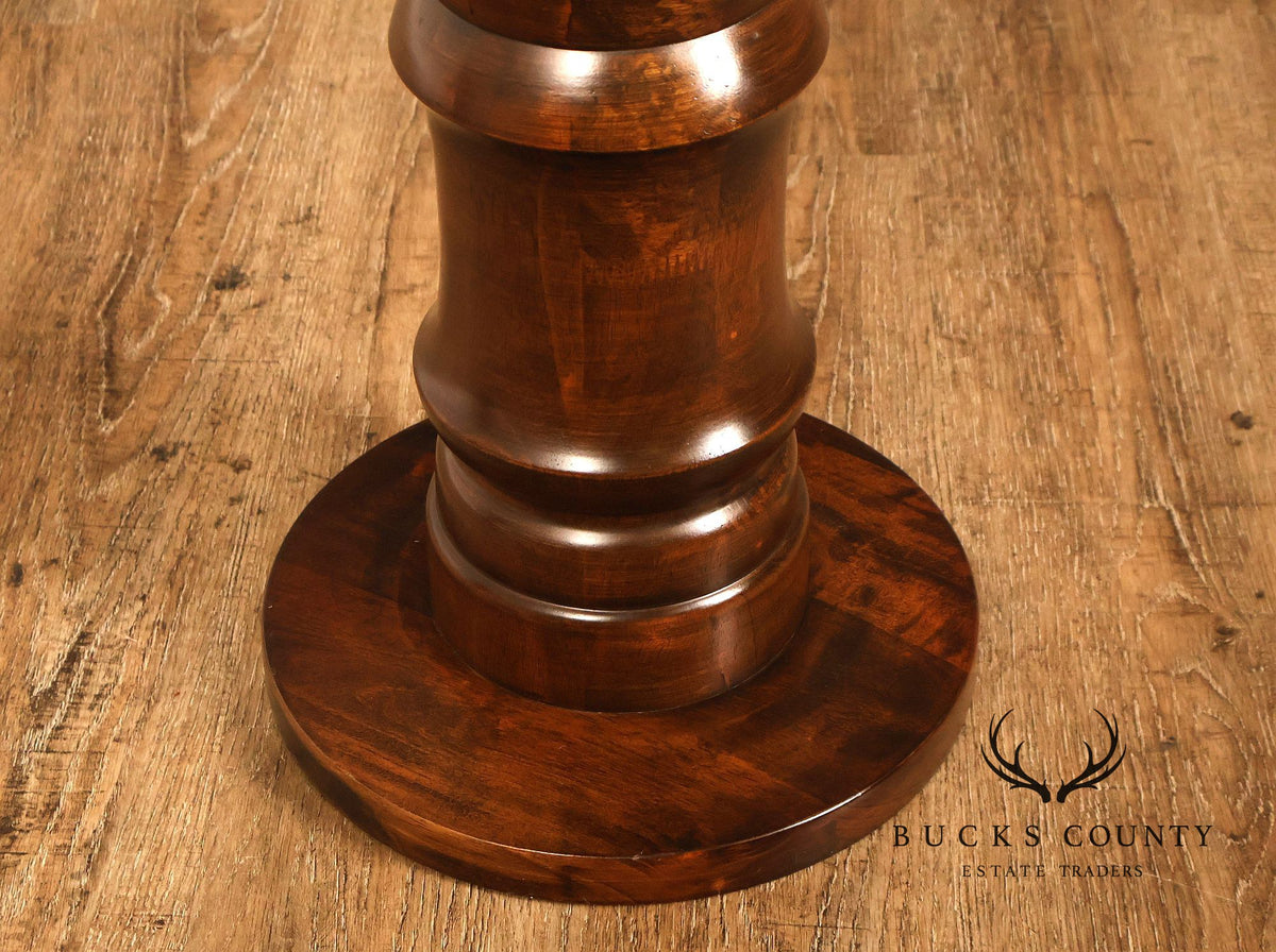 British Colonial Style Pair of Turned Wood Pedestals