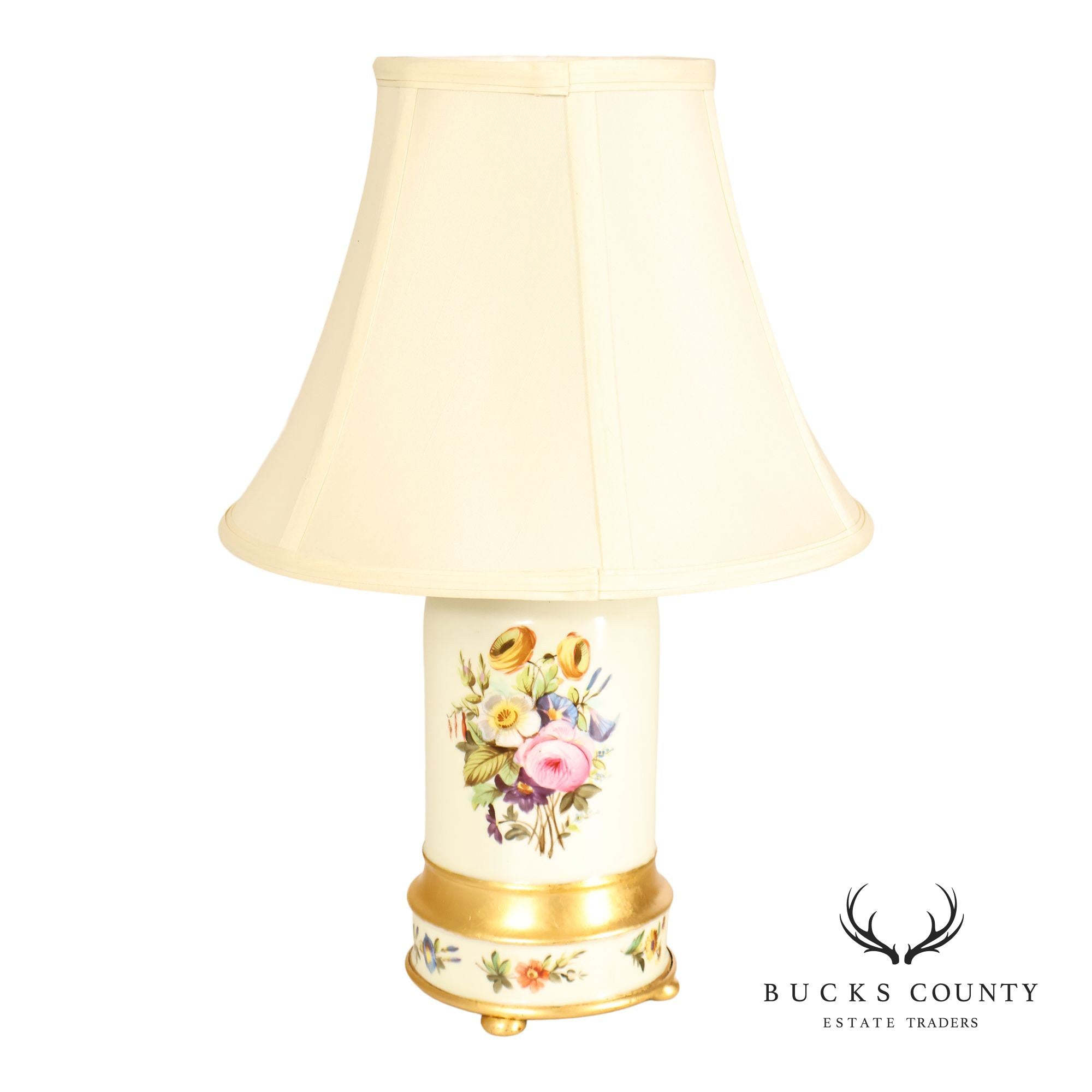 Hand Painted Floral Porcelain Table Lamp