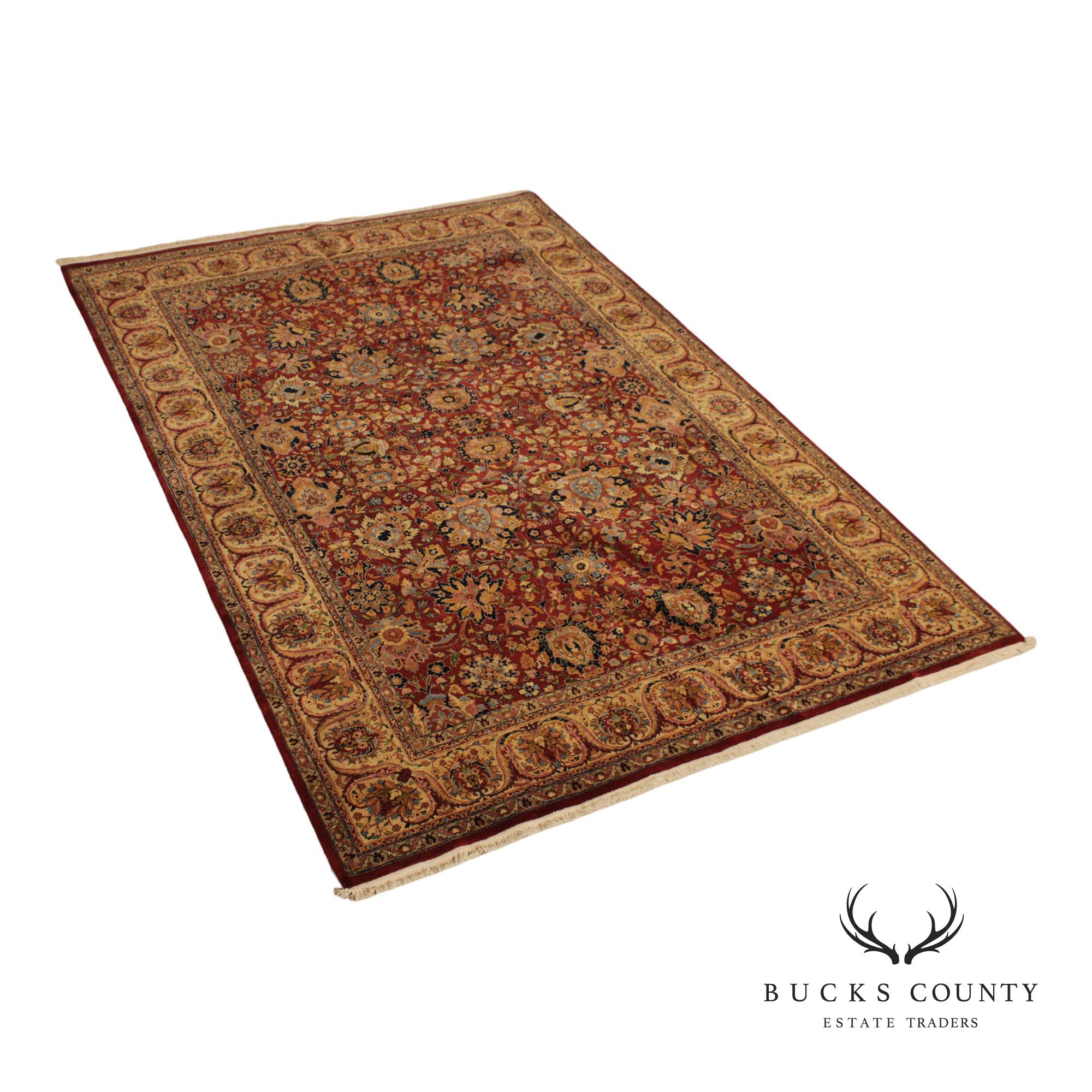 Indo Kashan Handmade 6' X 9' Wool Area Rug