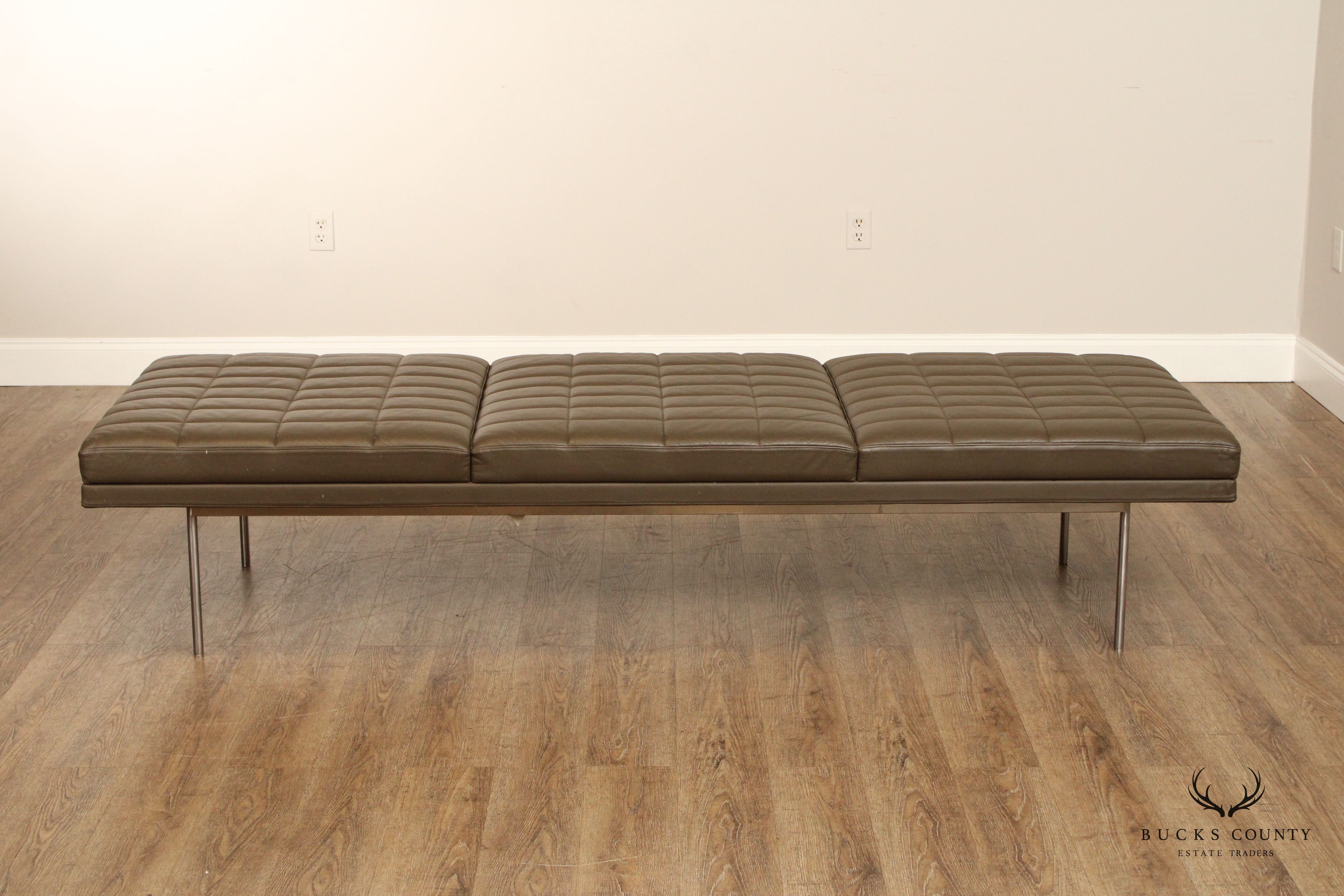 Geiger International Quilted Leather Museum Tuxedo Bench