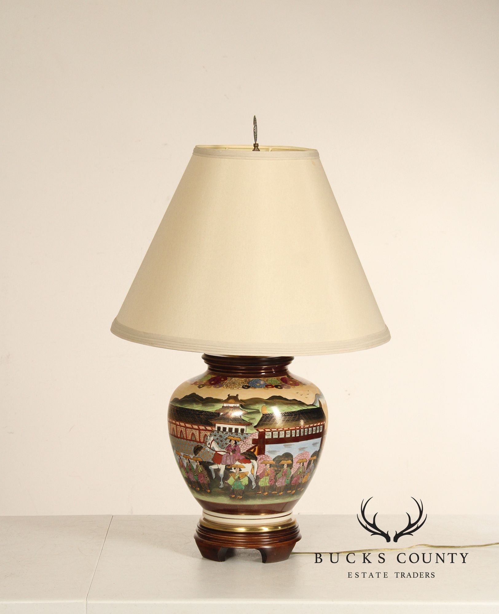 Frederick Cooper Asian Style Porcelain Ginger Jar Table Lamp