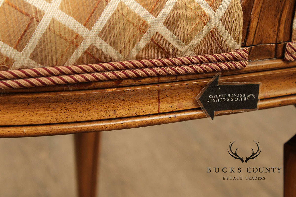 Karges Italian Provincial Vintage Set Of Four Walnut Cane Back Dining Chairs