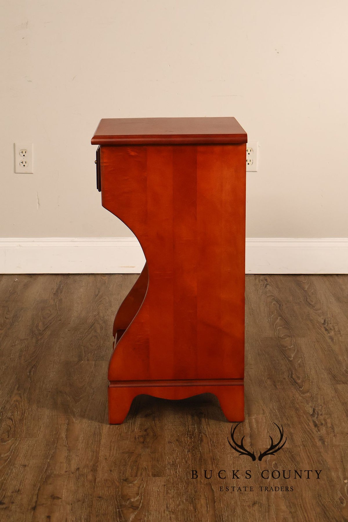 Traditional Maple One-Drawer Open Shelf Nightstand