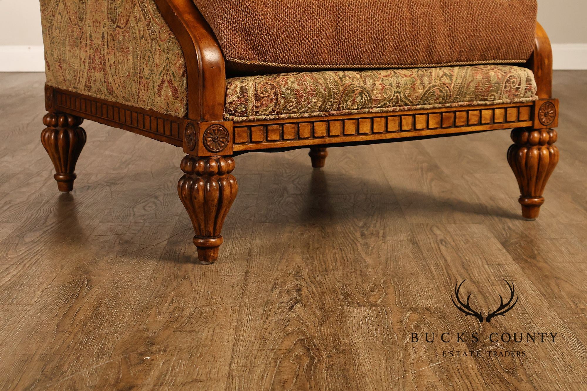 Robb & Stucky British Colonial Style Armchair with Ottoman