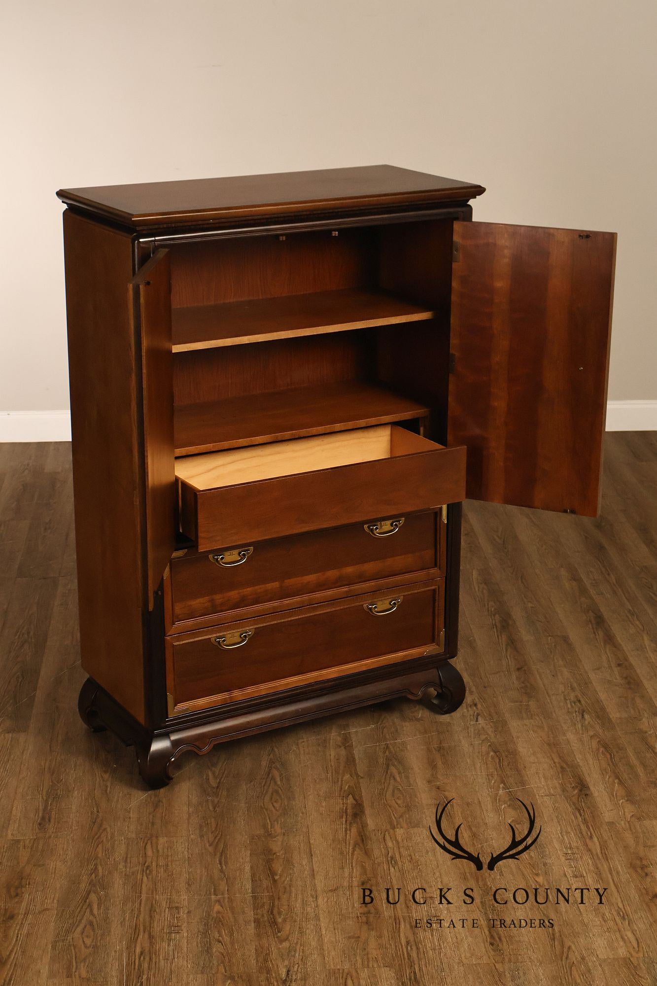 Broyhill Premier Ming Dynasty Asian Style Burl Wood Armoire