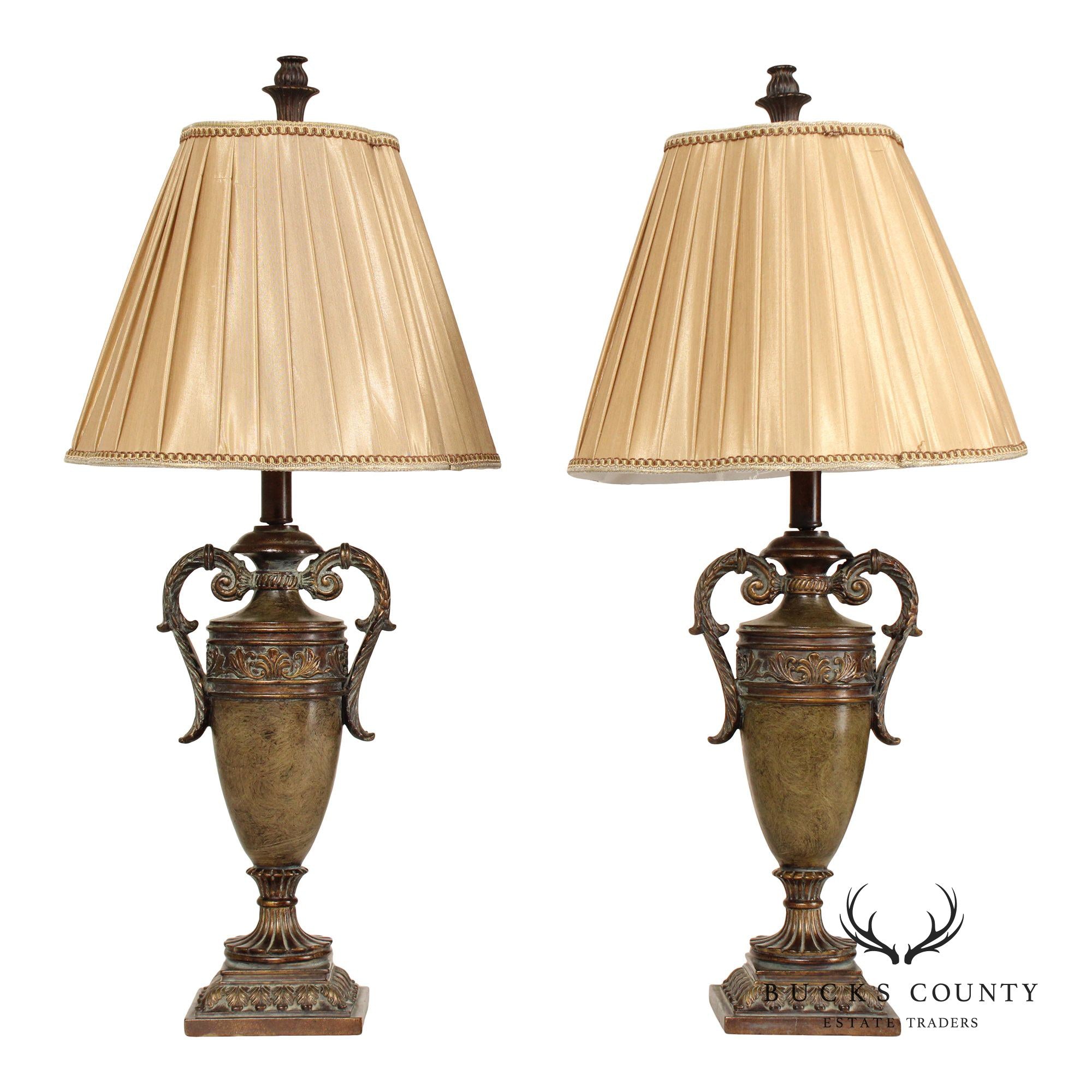 Neoclassical Style Pair of Urn Form Table Lamps