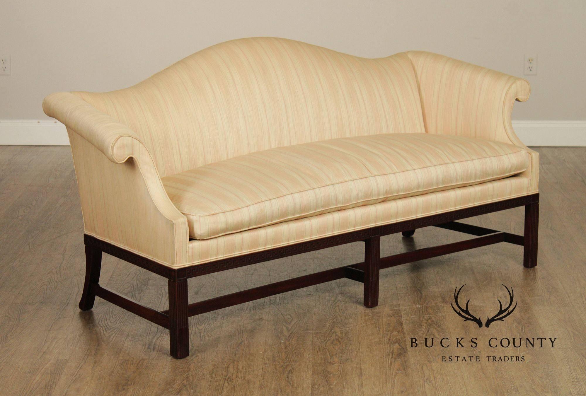 Hickory Chair Chippendale Style Mahogany Camelback Sofa