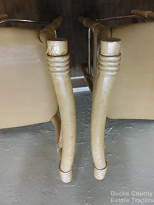 Quality Pair of Faux Bamboo Crackle Paint Bar Stools