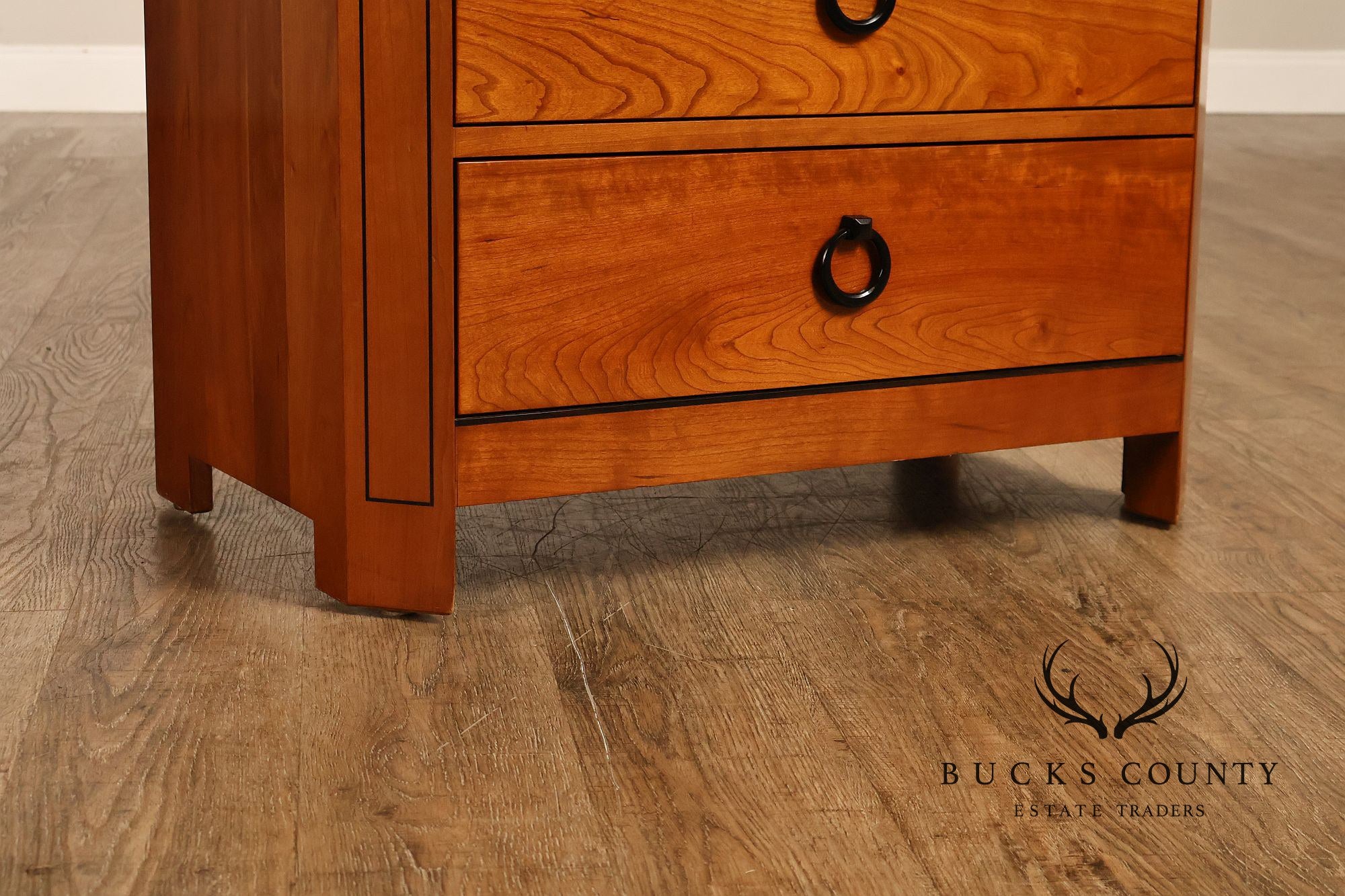 Stickley 21st Century Collection Pair of Granite Top Cherry Nightstands