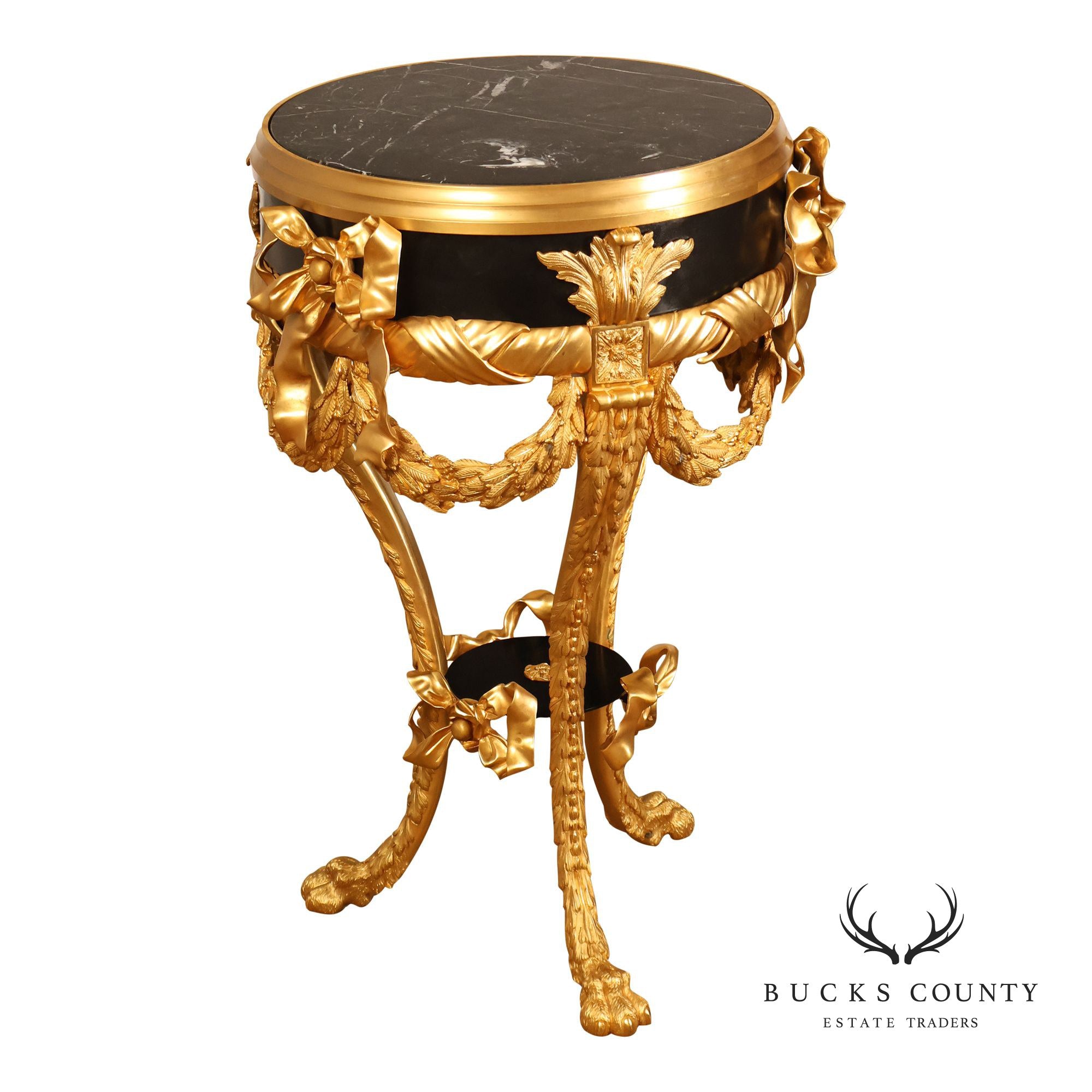 Fine Quality Bronze And Marble Louis XVI Style Gueridon Table
