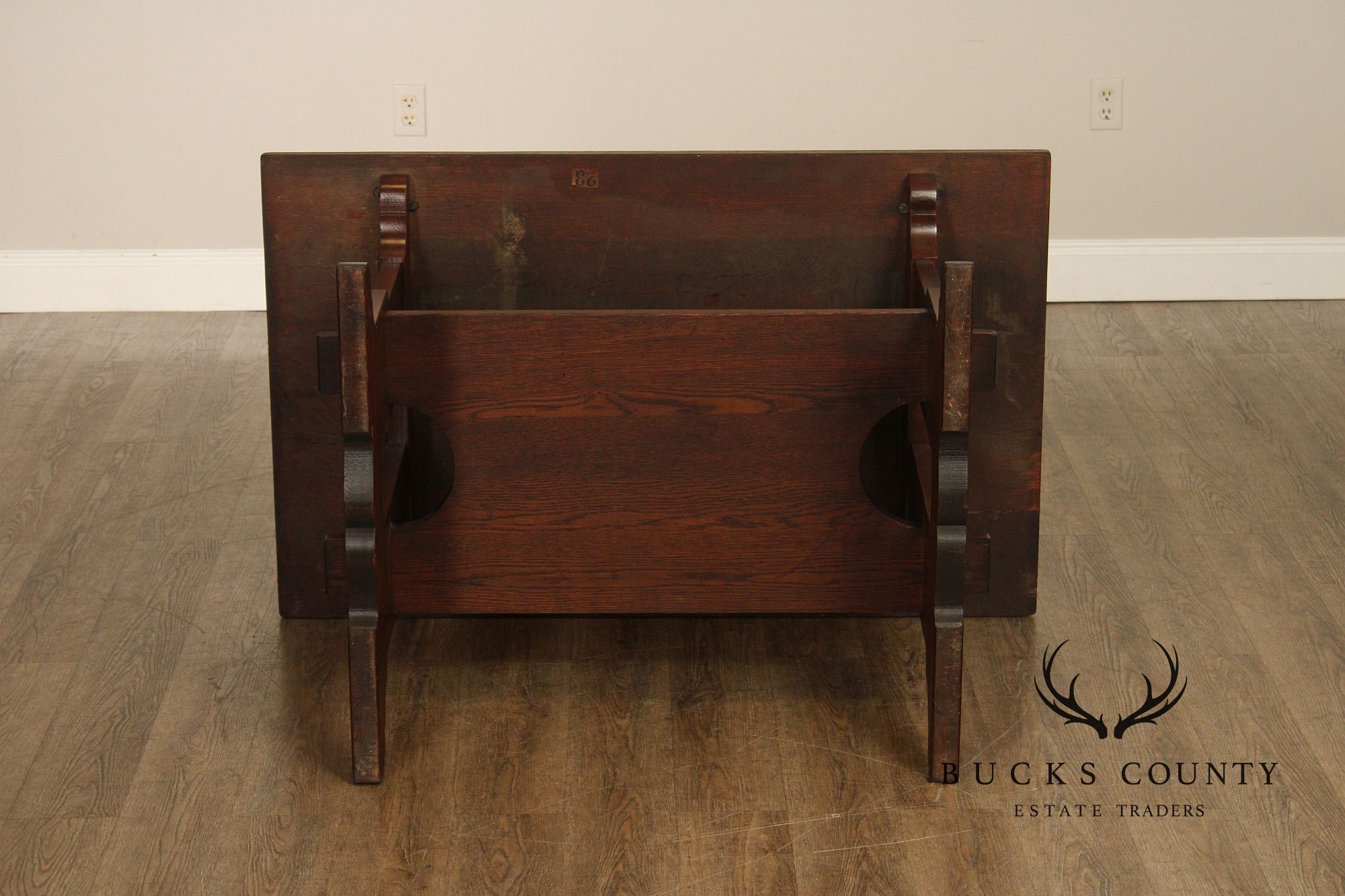 L. & J.G. Stickley Antique Mission Oak Trestle Table #593