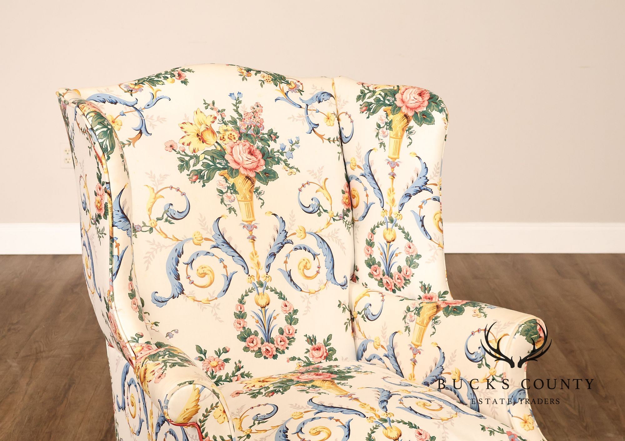 Georgian Style Upholstered Wing Chair