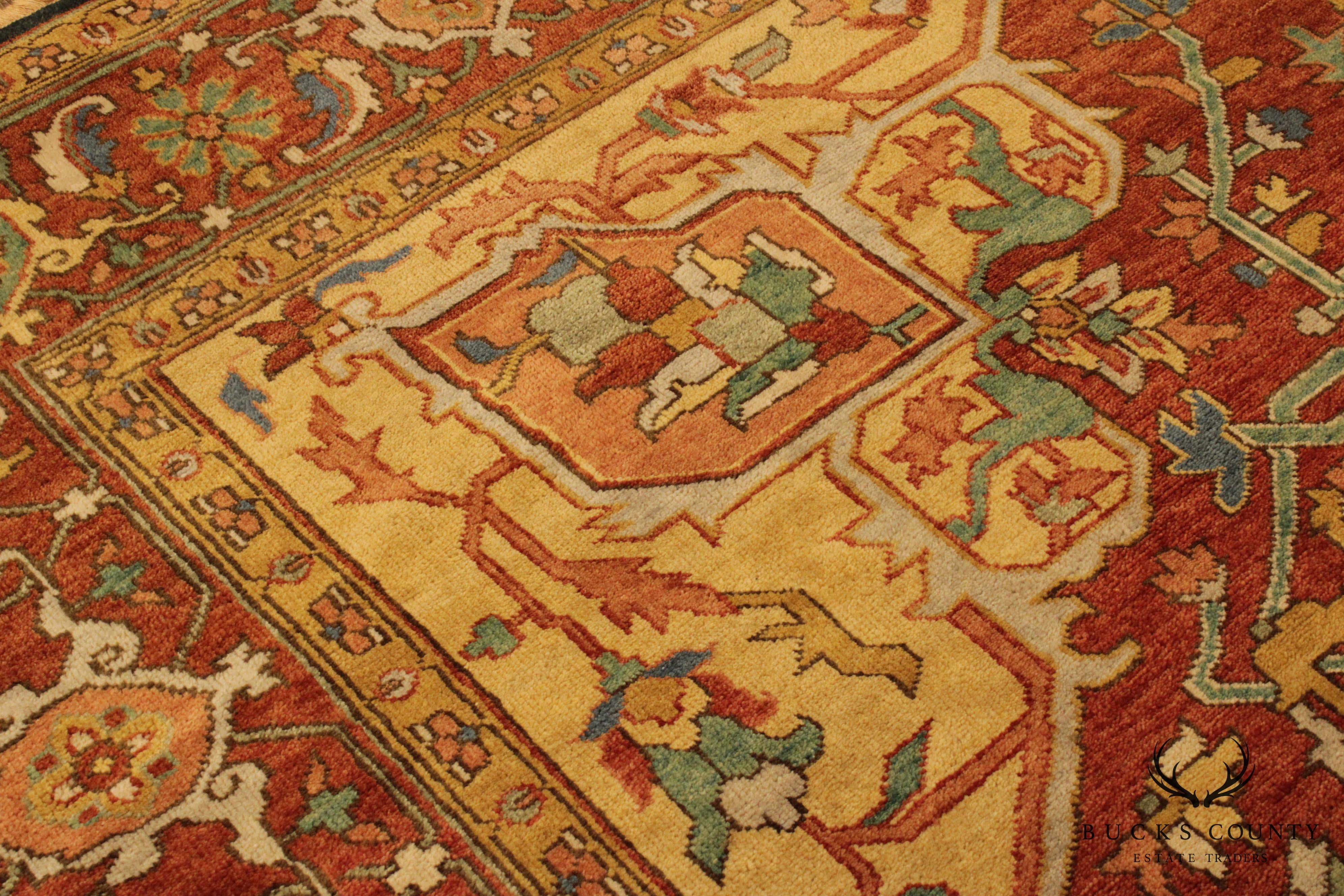 Persian Heriz 11'10" x 8'10" Hand Knotted Wool Rug