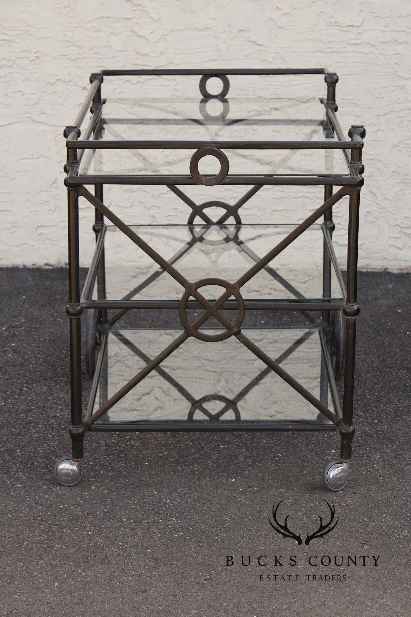 Woodard Delphi Three-Tier Patio Serving Bar Cart