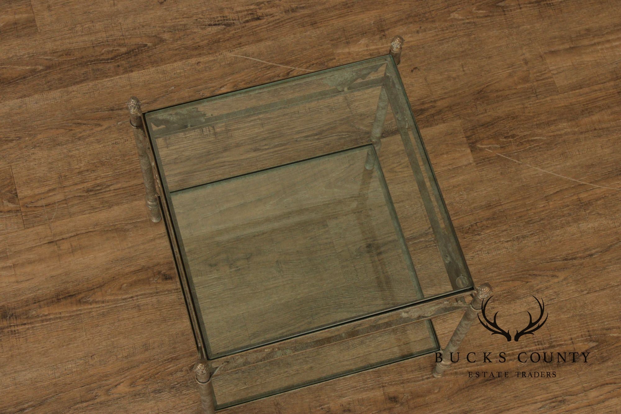 Vintage Iron Two-Tier Glass Stand