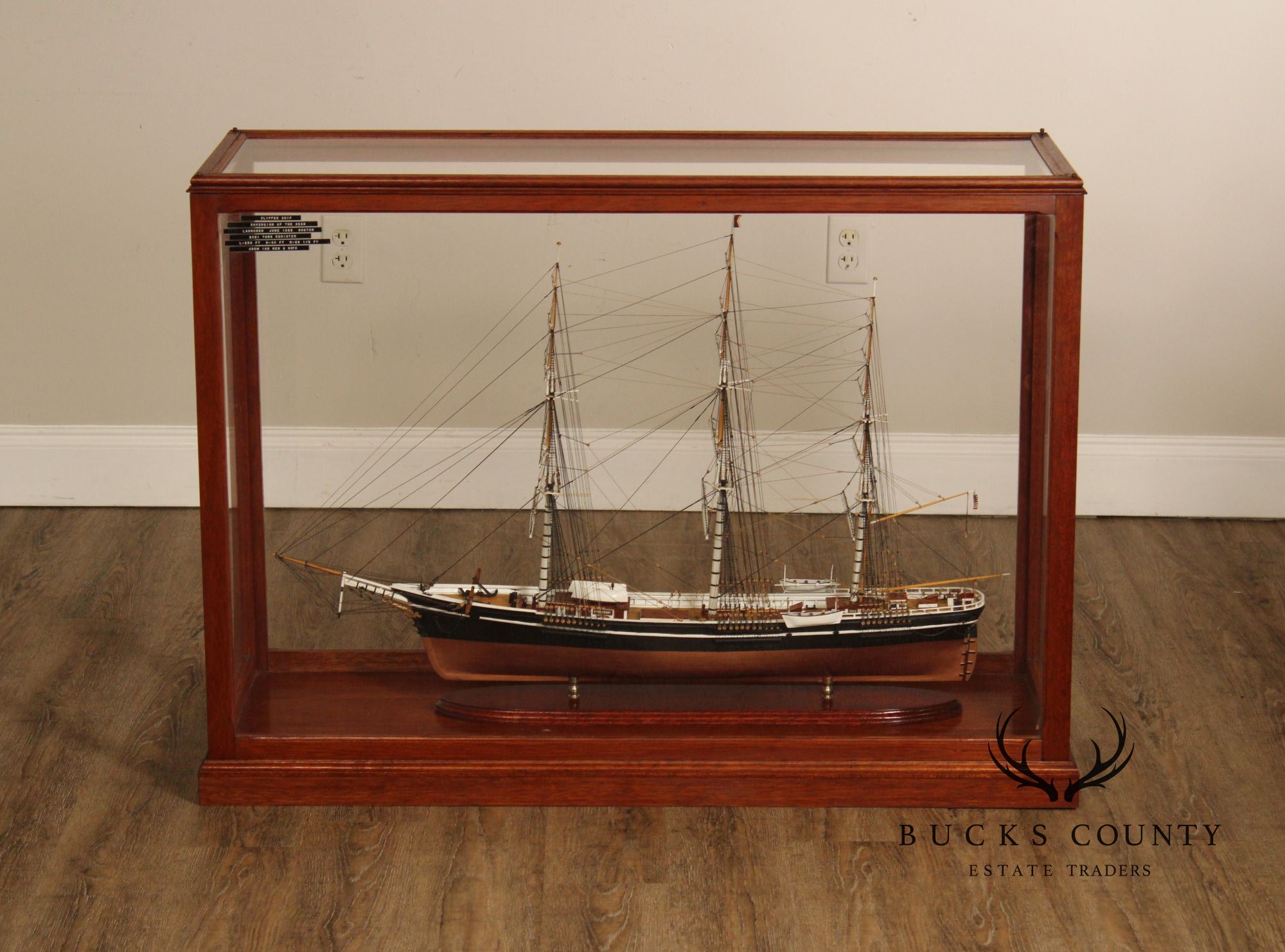 Model Ship 'Sovereign of the Seas' In Display Case