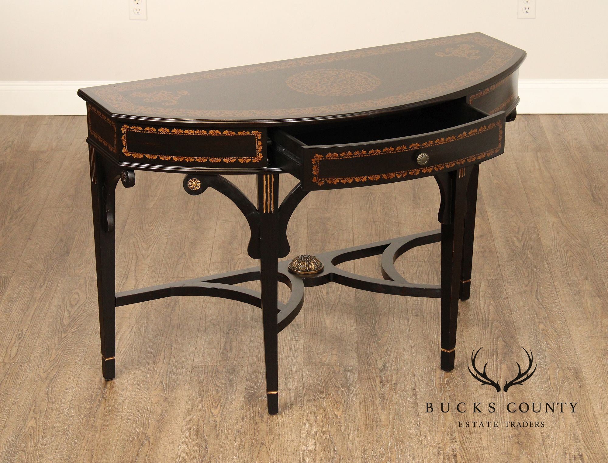 French Regency Style Ebonized Console Table