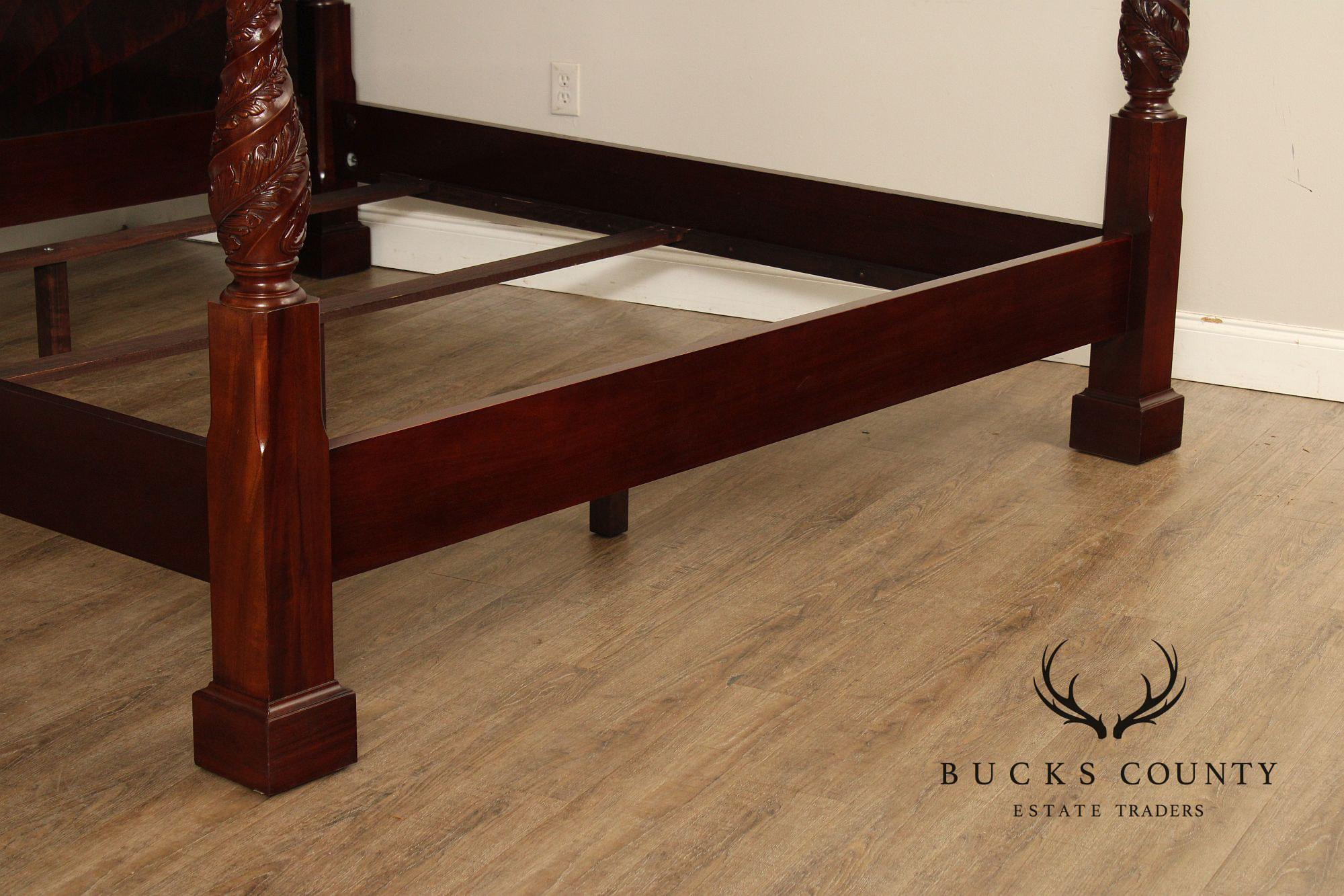 Baker Sunburst Mahogany King Size Poster Bed