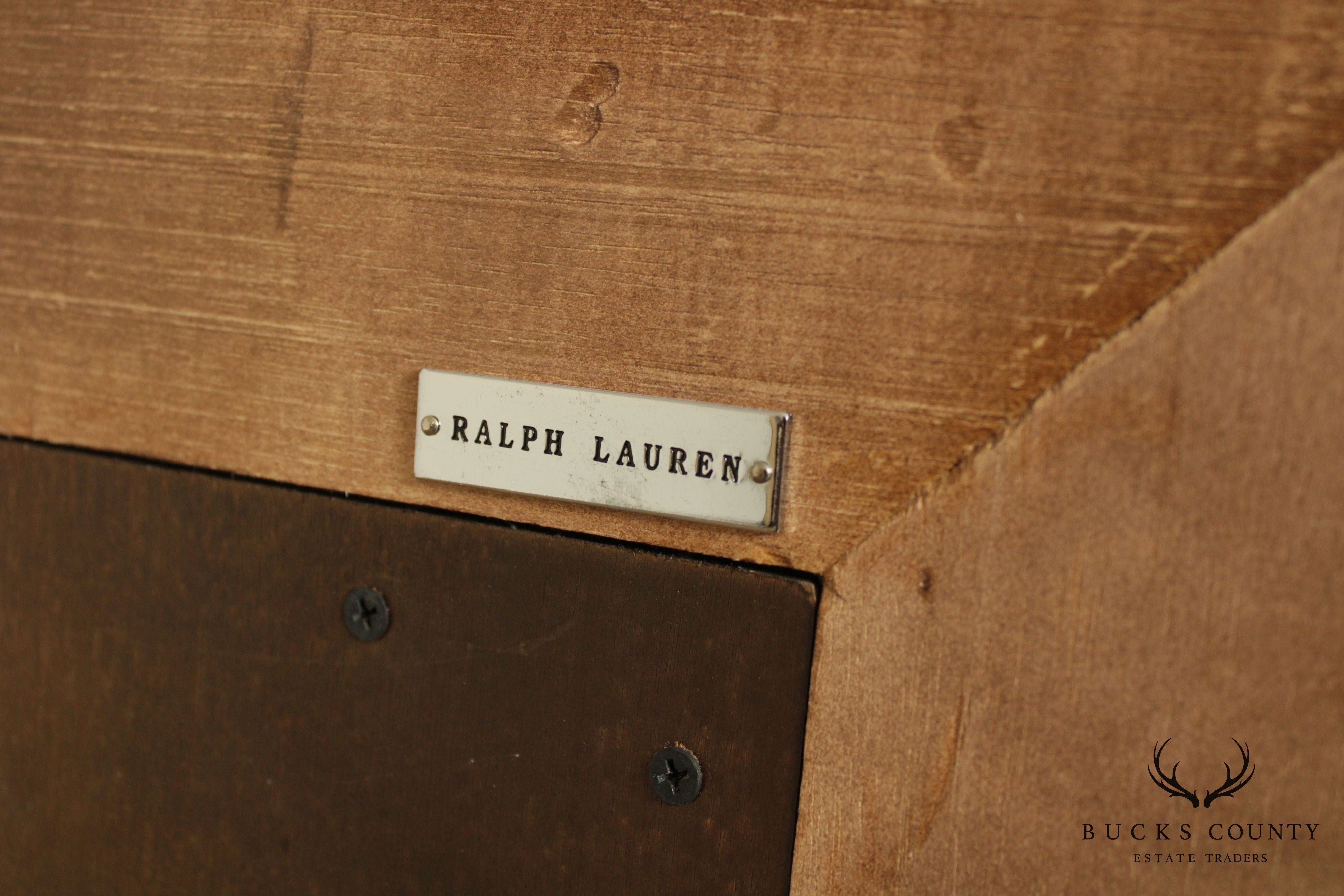 Henredon Ralph Lauren Large Carved Wood Frame Antique Mirror