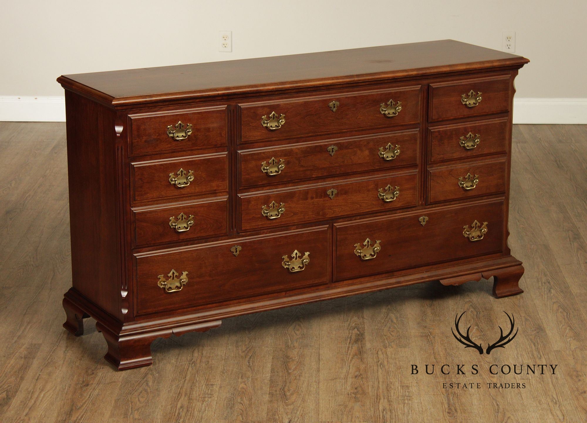 Pennsylvania House Chippendale Style Cherry Triple Dresser