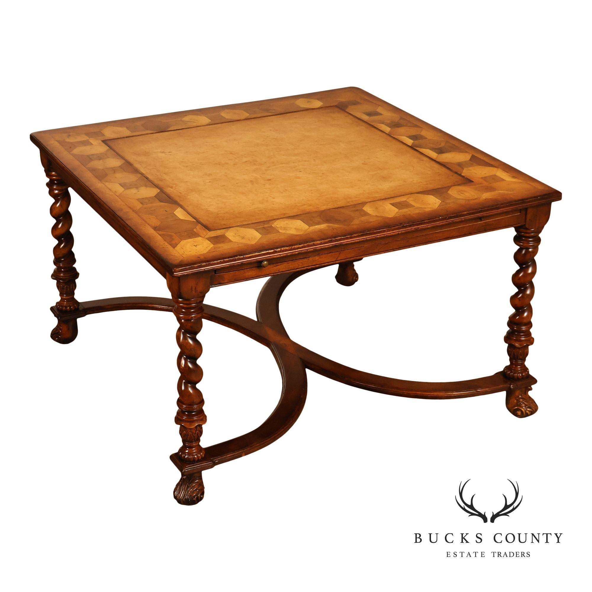 Jonathan Charles Square Top Oyster Coffee Table With Slides