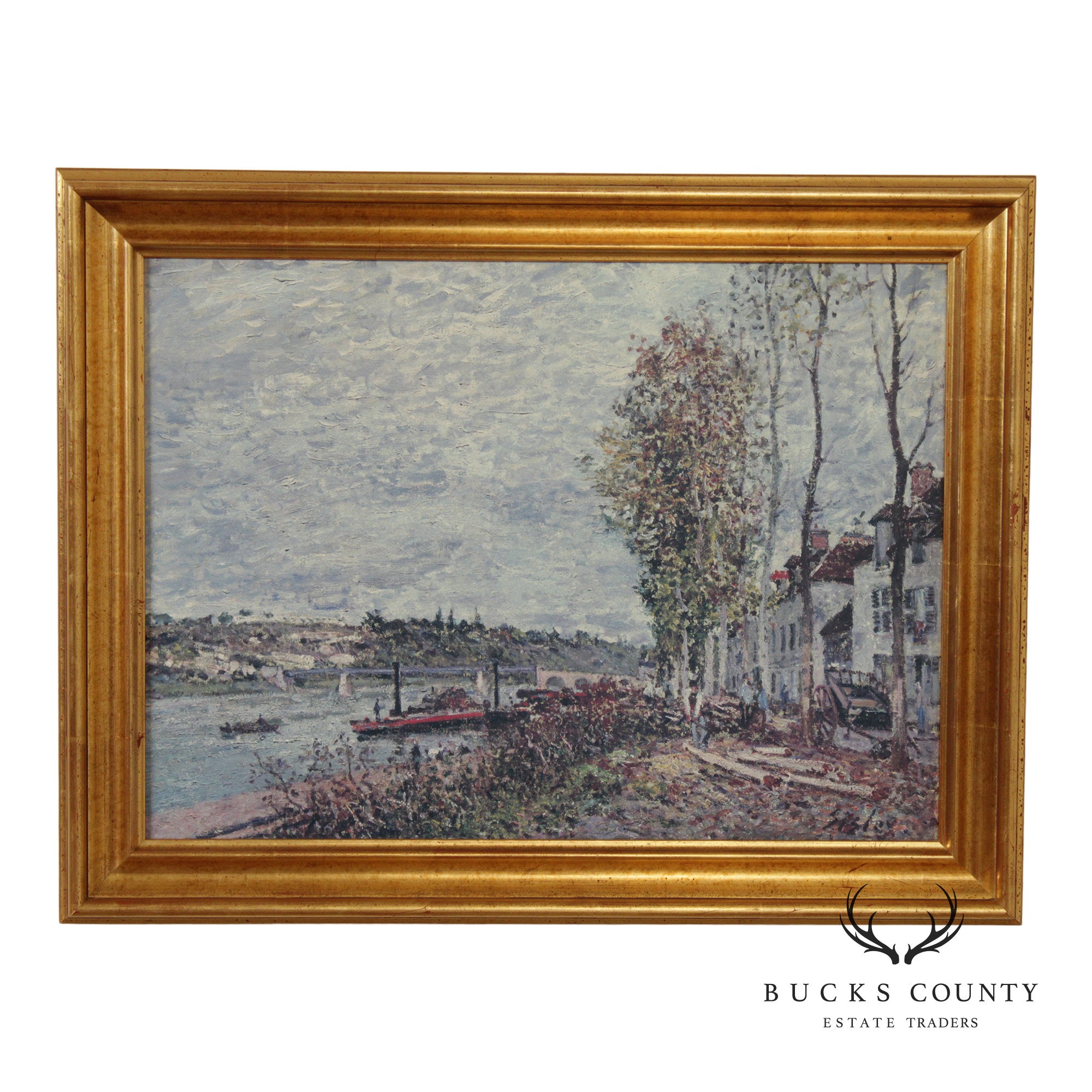 Alfred Sisley Impressionist Print, 'Overcast Day at Saint-Mammès'