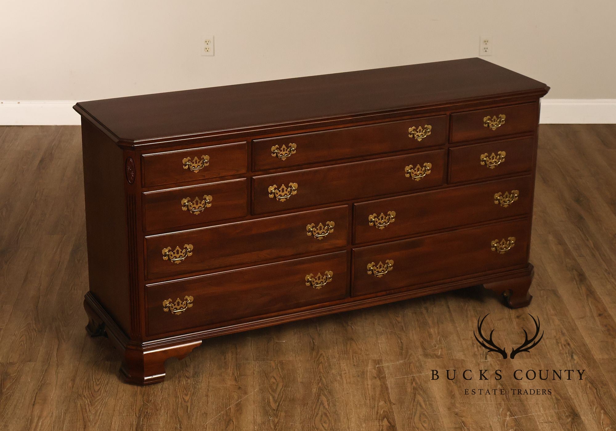Ethan Allen 'Georgian Court' Cherry Long Dresser