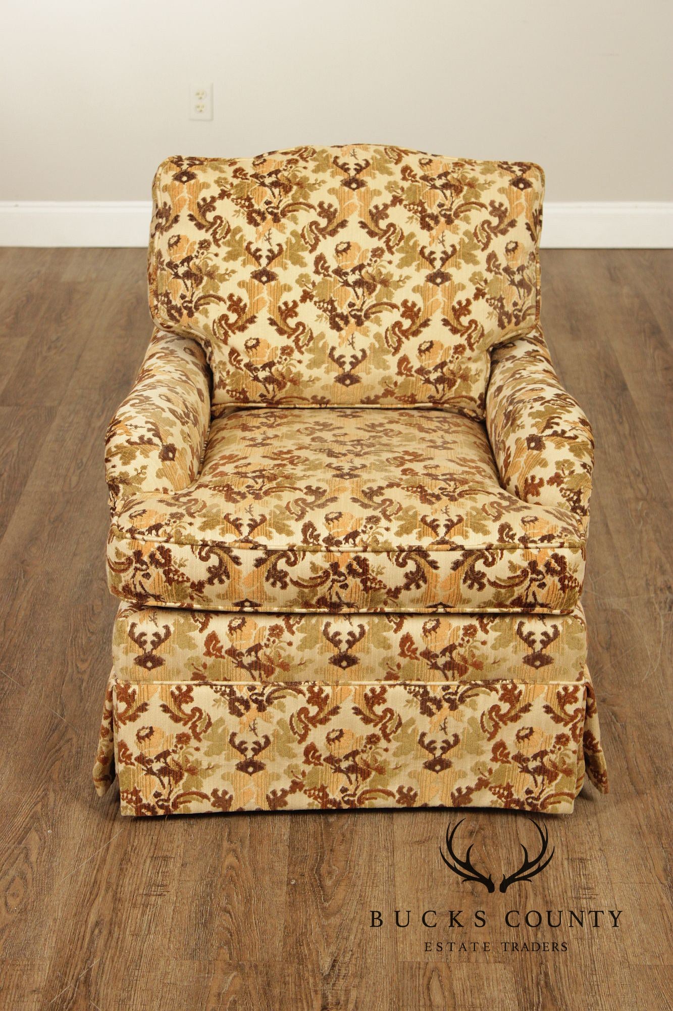 Sherrill Furniture Pair of Swivel Rocking Armchairs & Ottoman