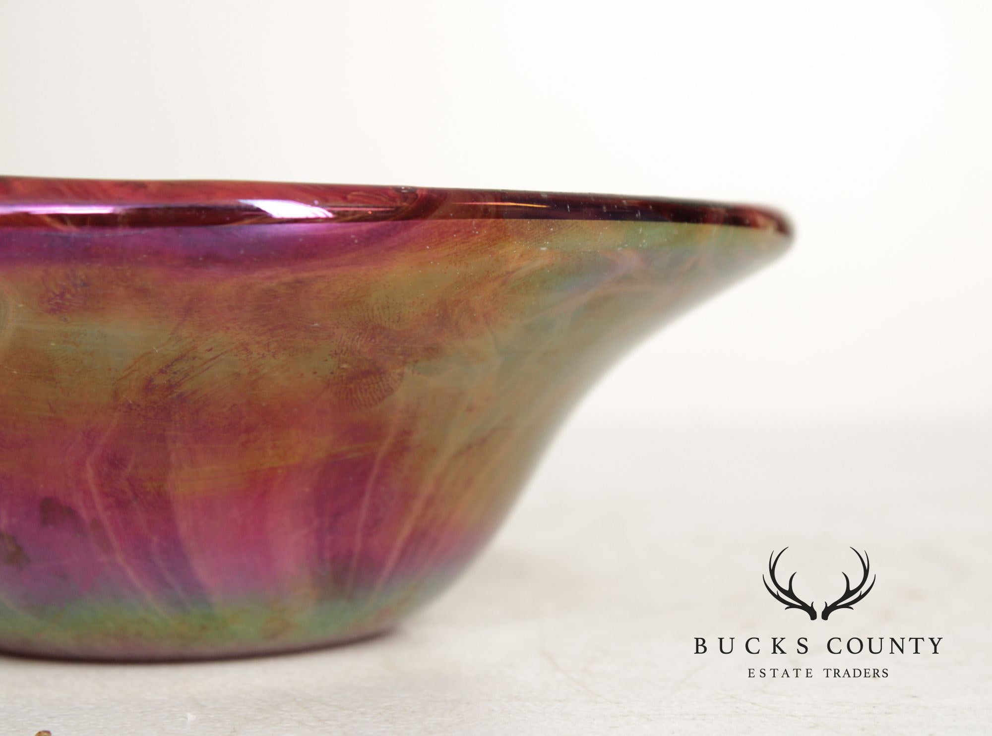 Robert Barber Iridescent Blown Glass Bowl